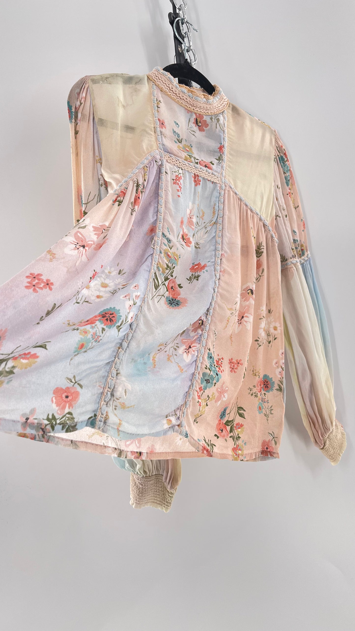 Bl^nk London Anthropologie Pastel Patchwork Blouse (Small)