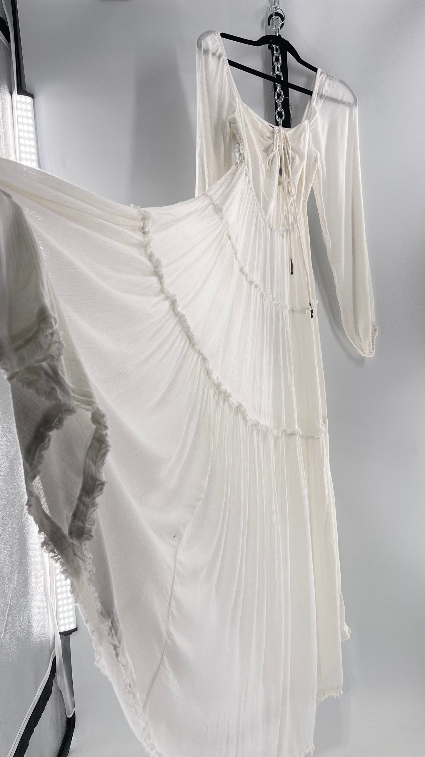 Free People Endless Summer After Dusk White Maxi (Small)