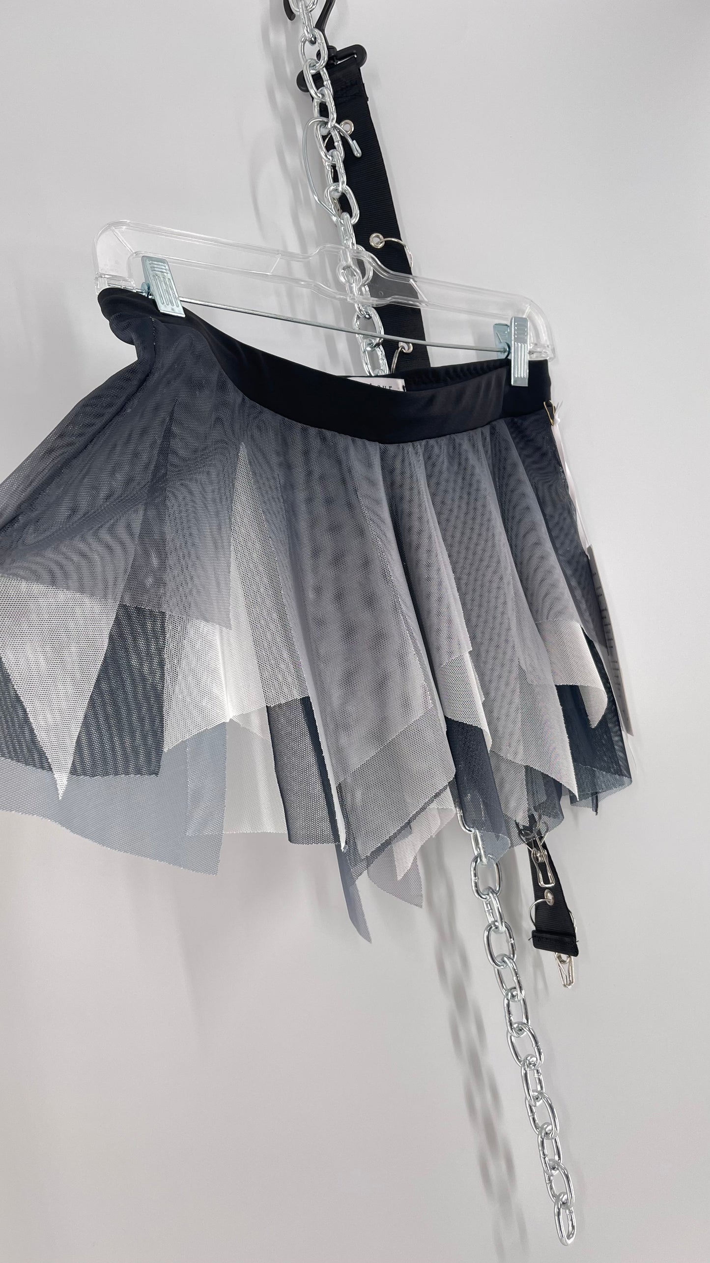 Vintage DelArbour Black Ombré Mesh Micro Mini Skirt (0-2)