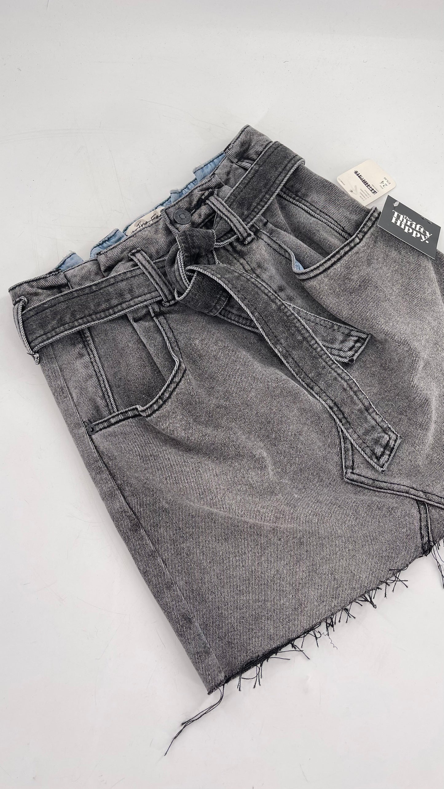 Free People Charcoal Denim Skirt (24)