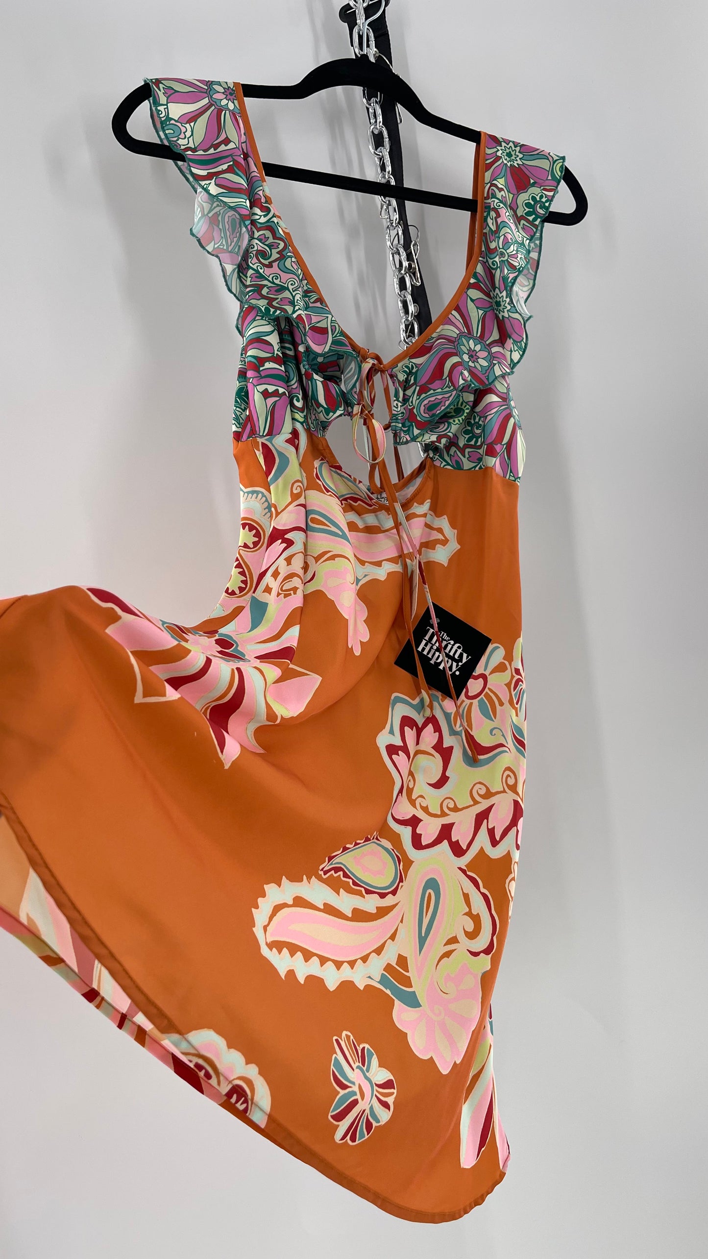 Intimately Free People Funky Patterned Slip Mini Dress (Large)