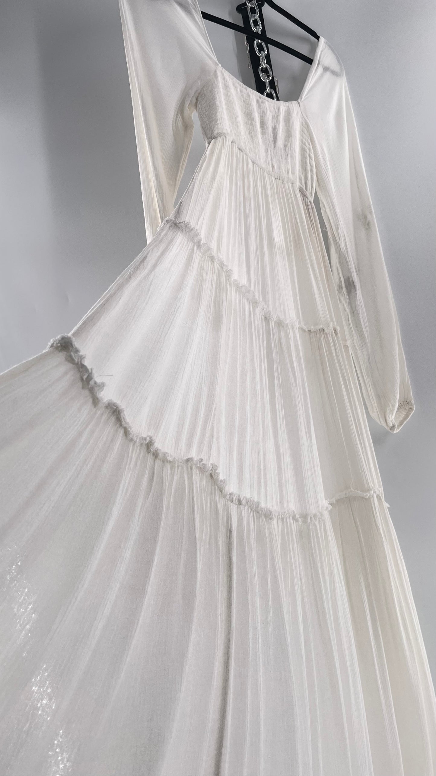 Free People Endless Summer After Dusk White Maxi (Small)