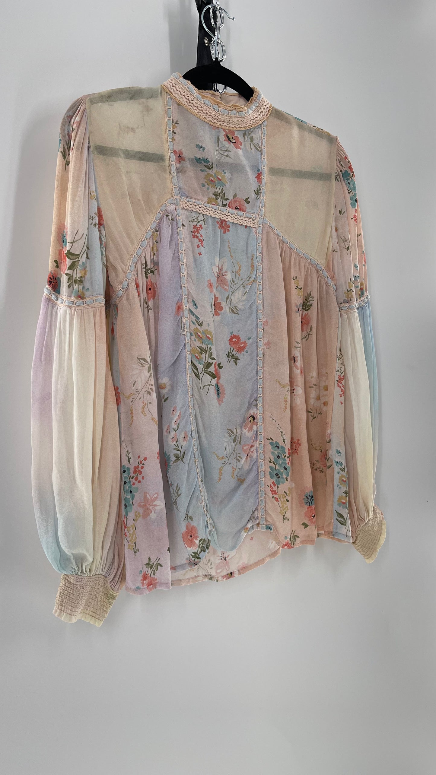 Bl^nk London Anthropologie Pastel Patchwork Blouse (Small)