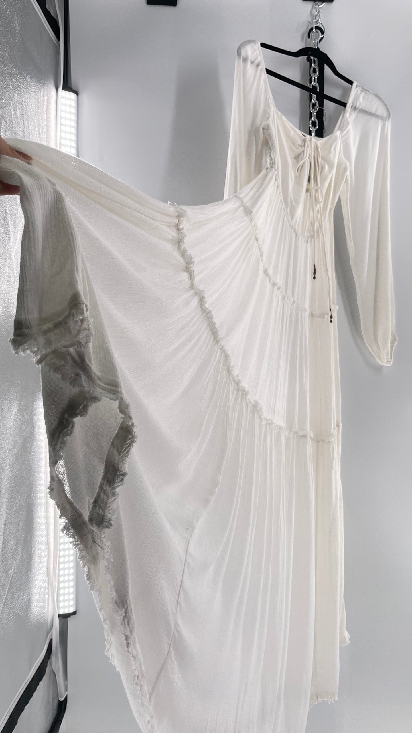 Free People Endless Summer After Dusk White Maxi (Small)