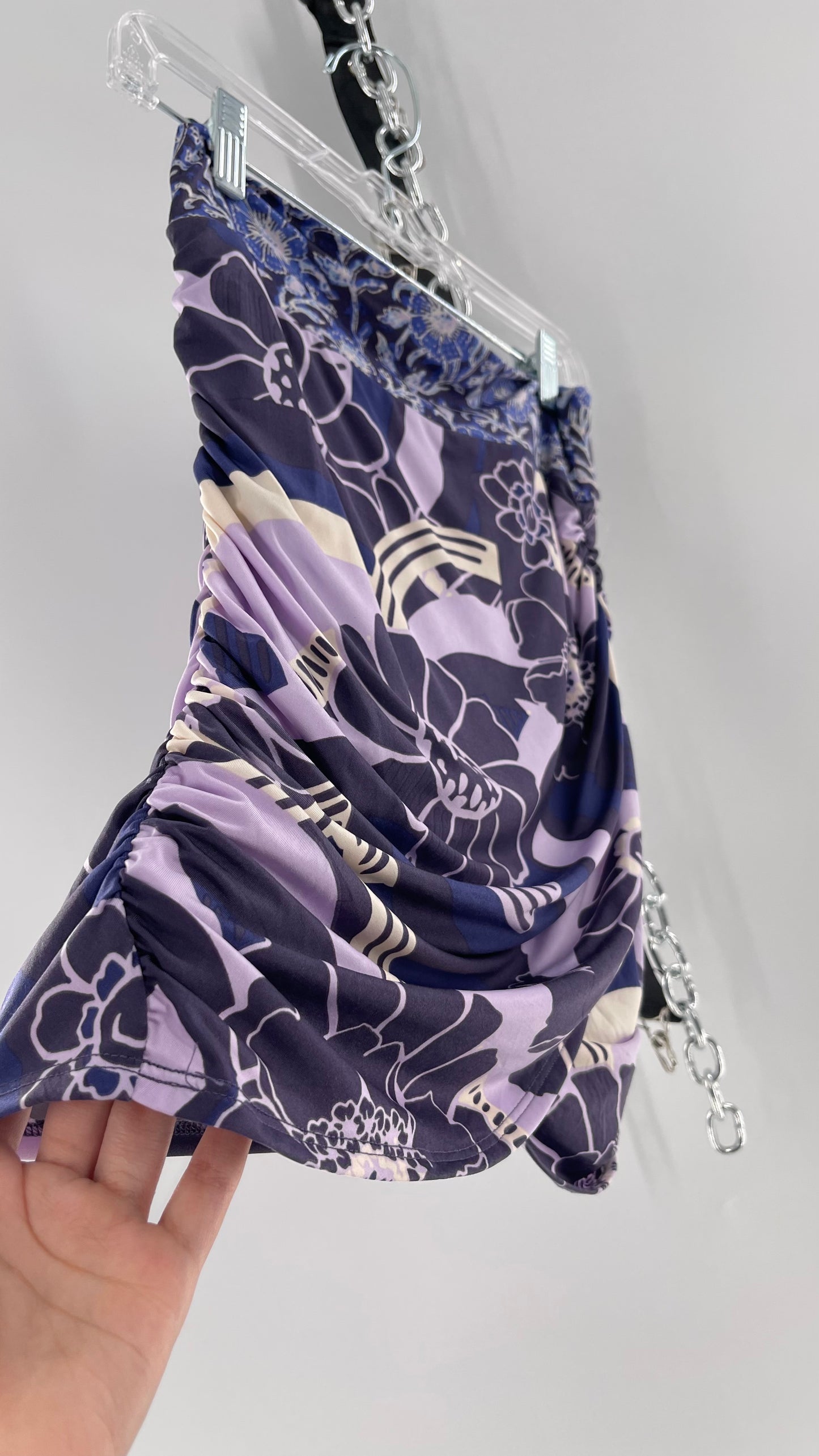 Free People Mixed Pattern Purple Skirt (XS)