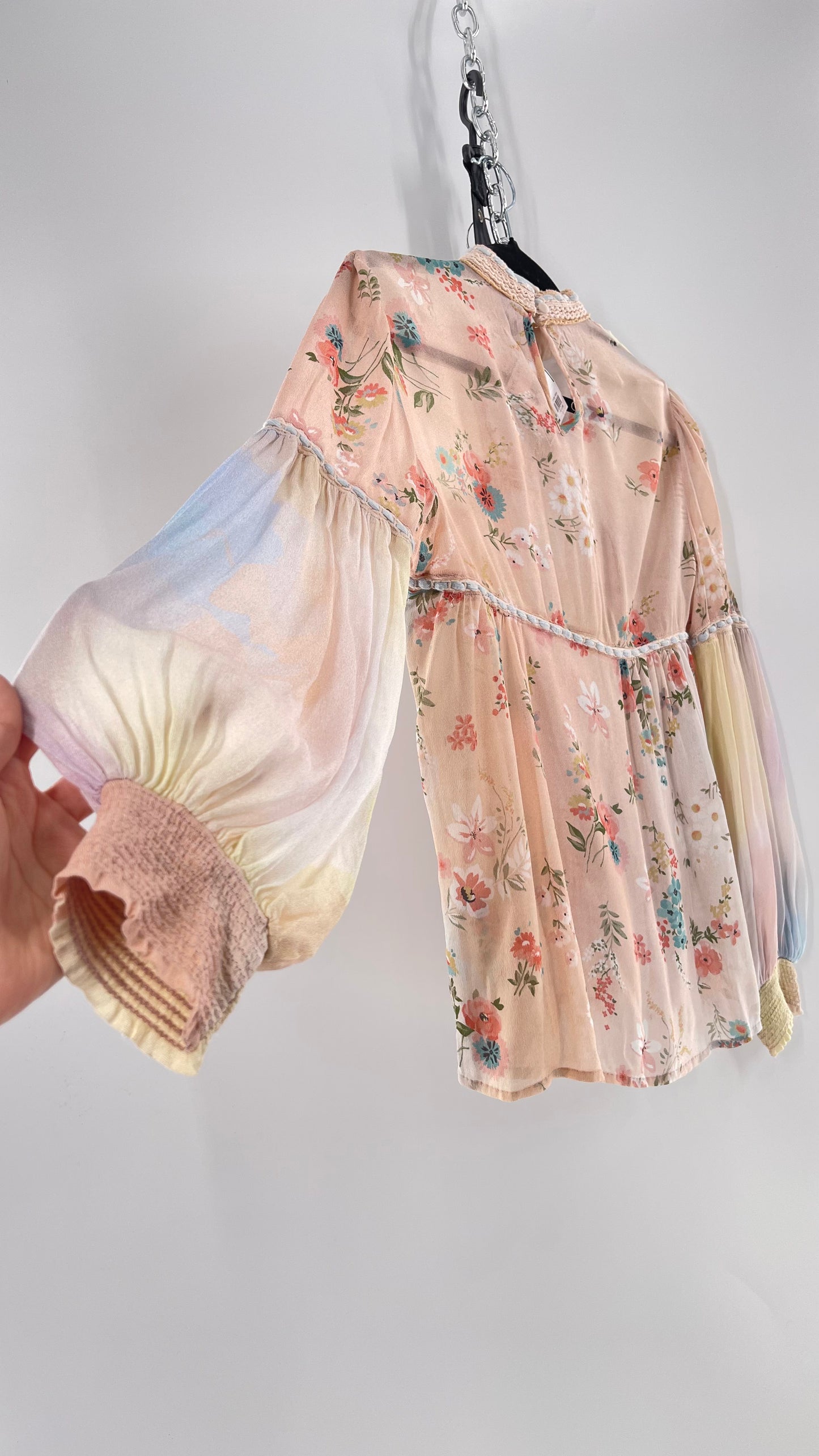 Bl^nk London Anthropologie Pastel Patchwork Blouse (Small)