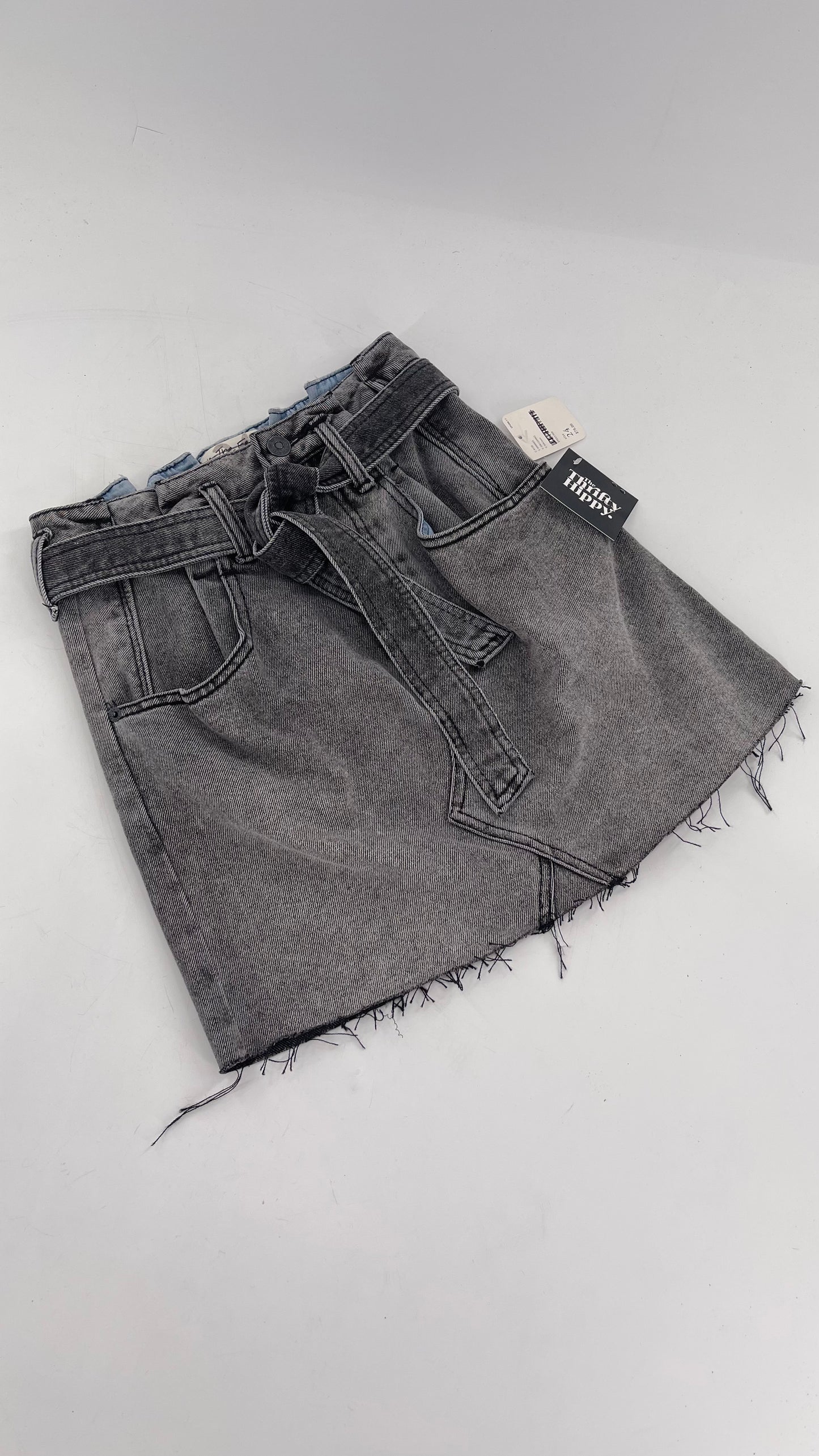Free People Charcoal Denim Skirt (24)
