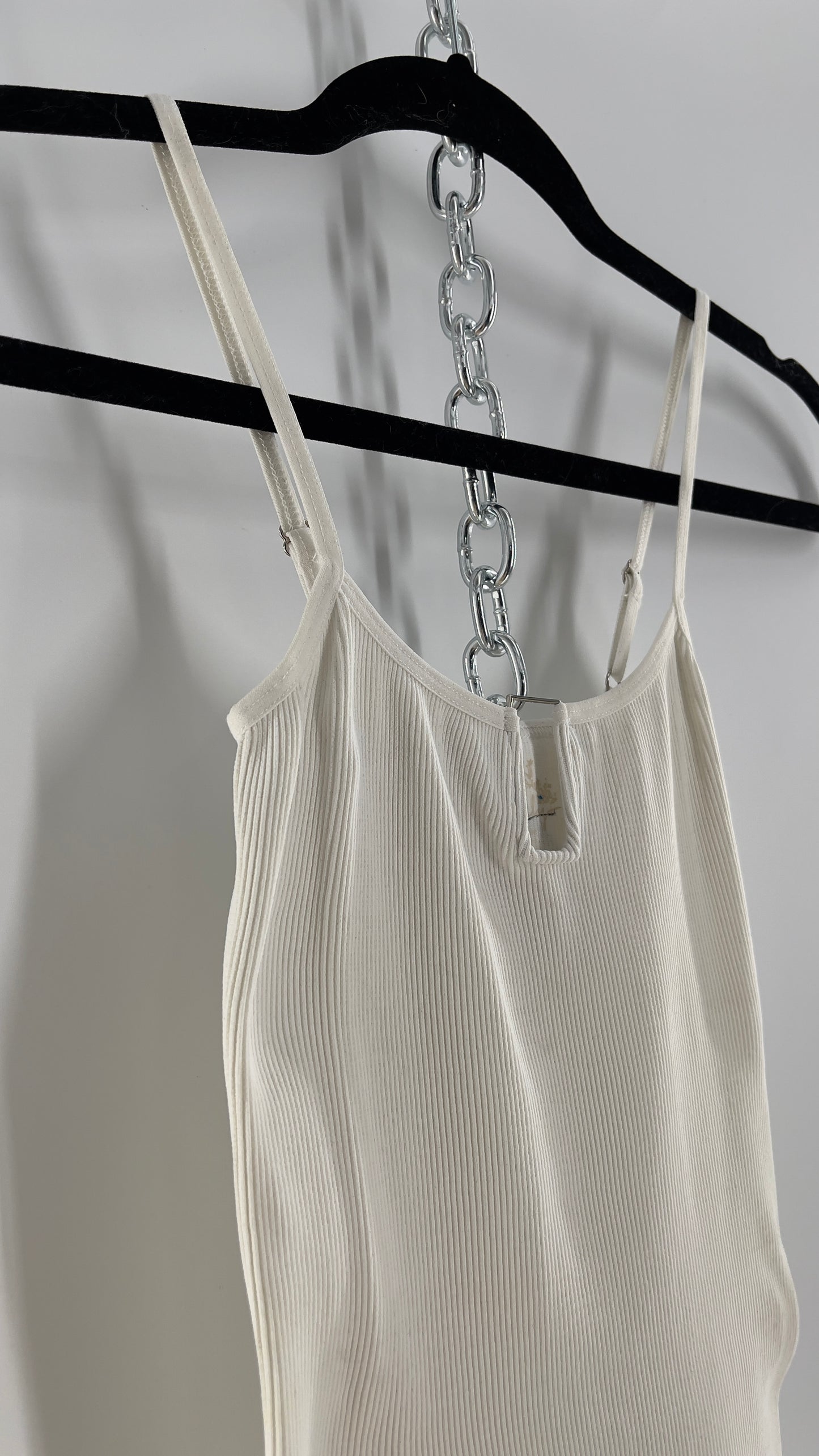 Intimately Free People White Spandex Tank with Metal Keyhole Detail (XS/S)