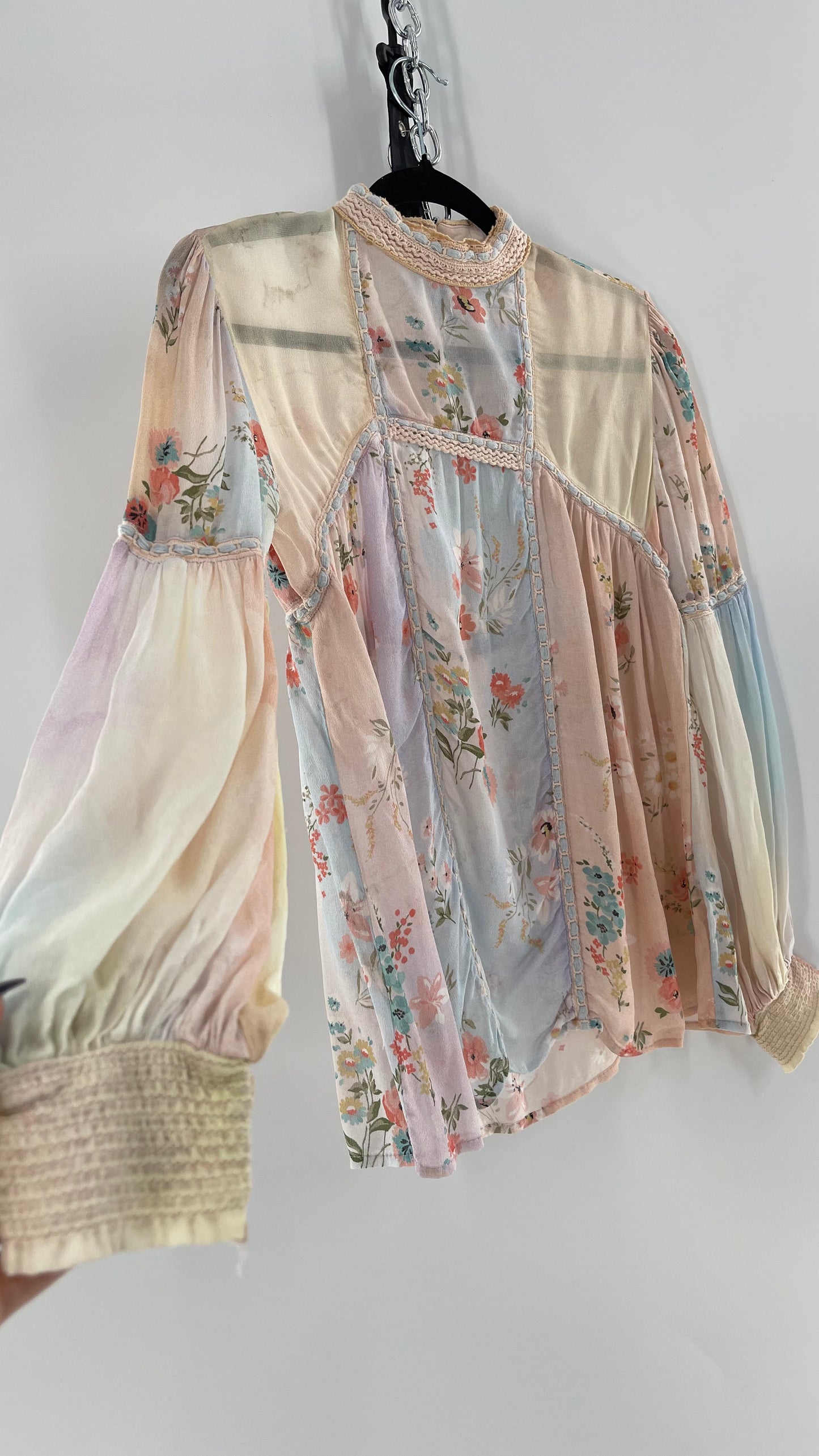 Bl^nk London Anthropologie Pastel Patchwork Blouse (Small)