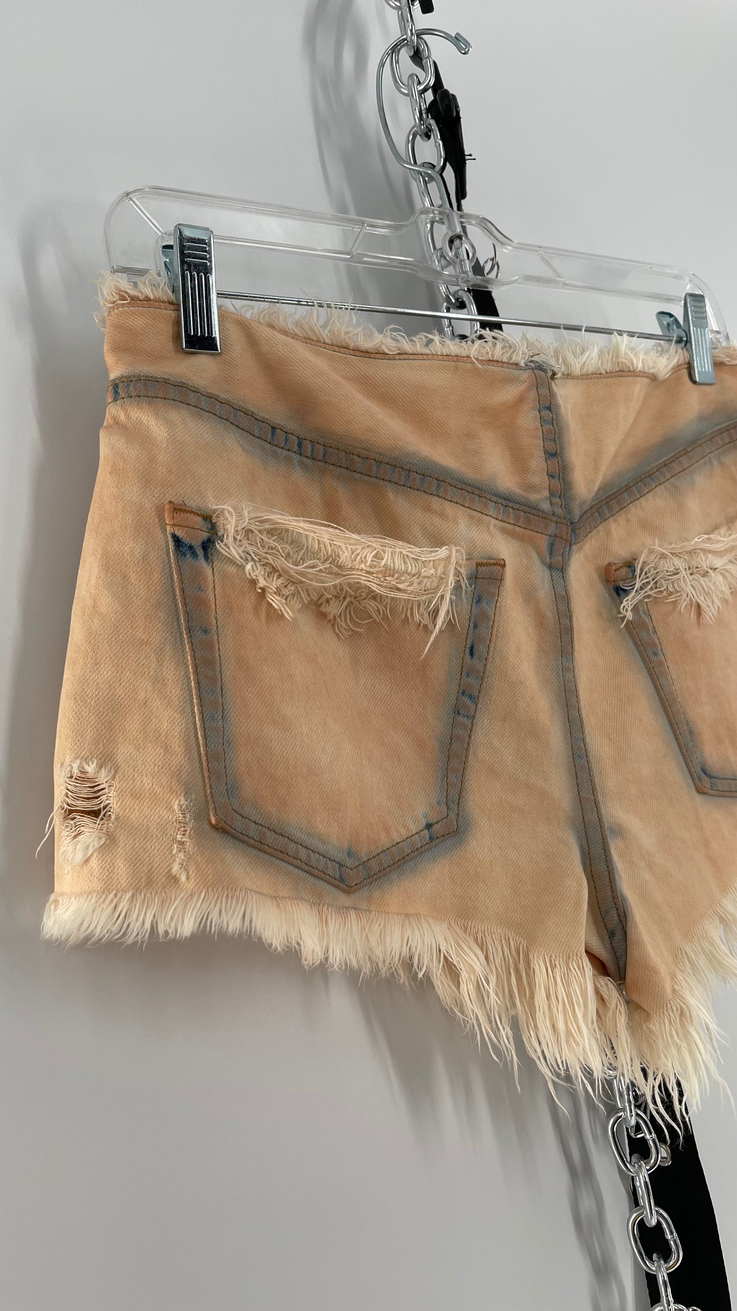 Free People Distressed Booty Shorts with Frayed Hem and Waistline (25)