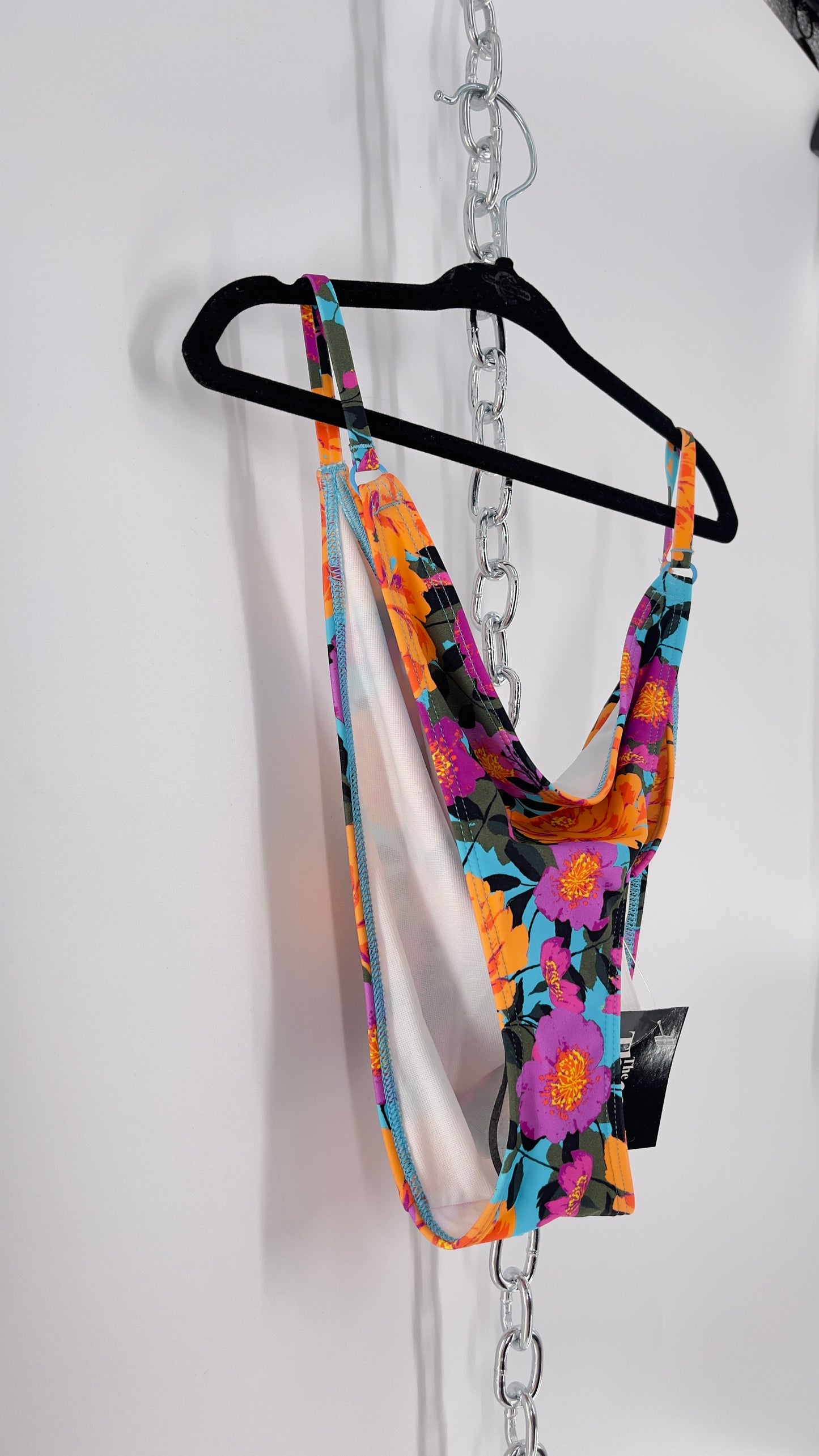 Urban Outfitters Out from Under Blue Floral Bikini/Swim Bottoms (XL)