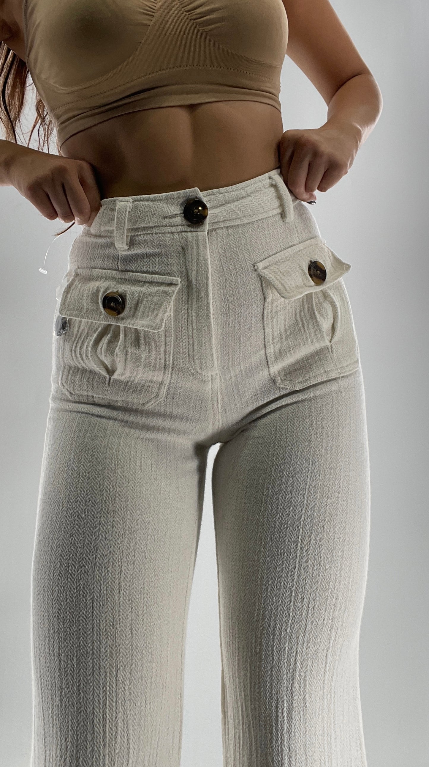 Free People Off White Knit Flares (2)