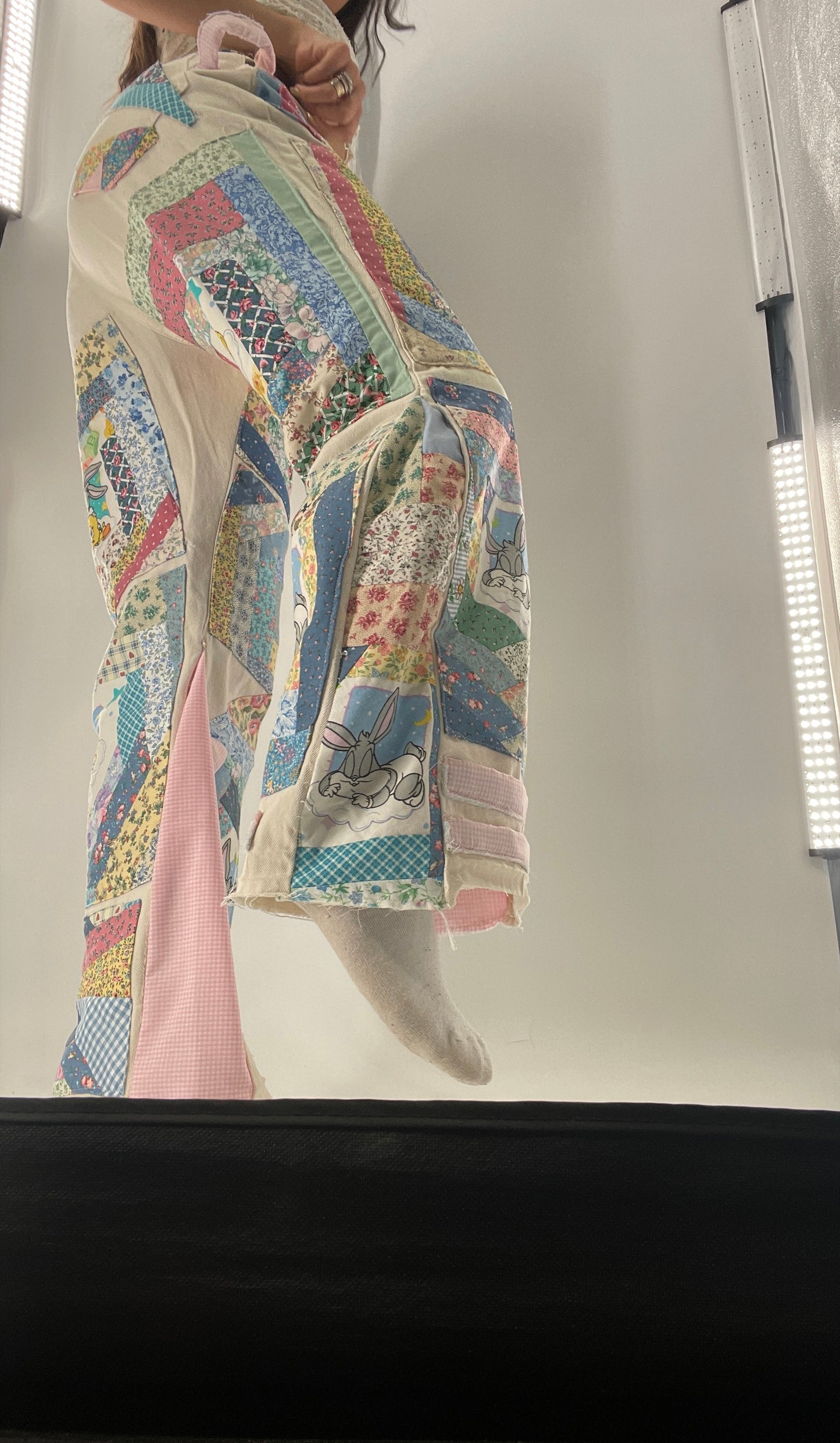 Custom - Handmade Reworked Looney Toons Cutie Pie Patchwork Flares