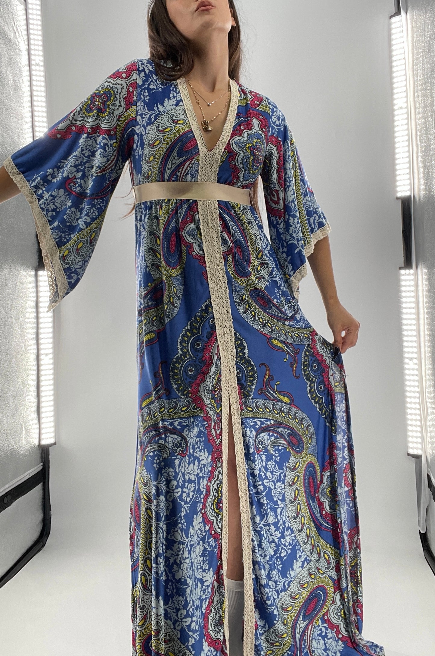 Vintage Handmade Benissimo 70s Maxi with Bell Sleeves