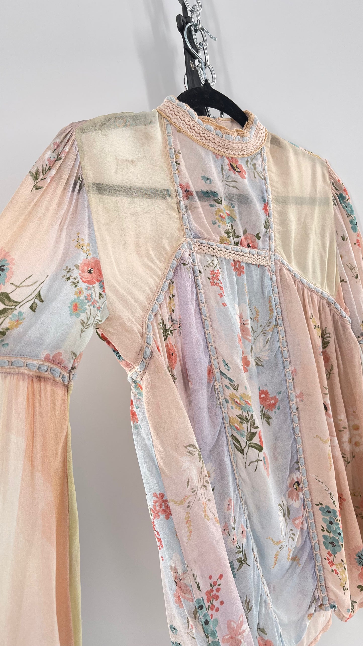 Bl^nk London Anthropologie Pastel Patchwork Blouse (Small)