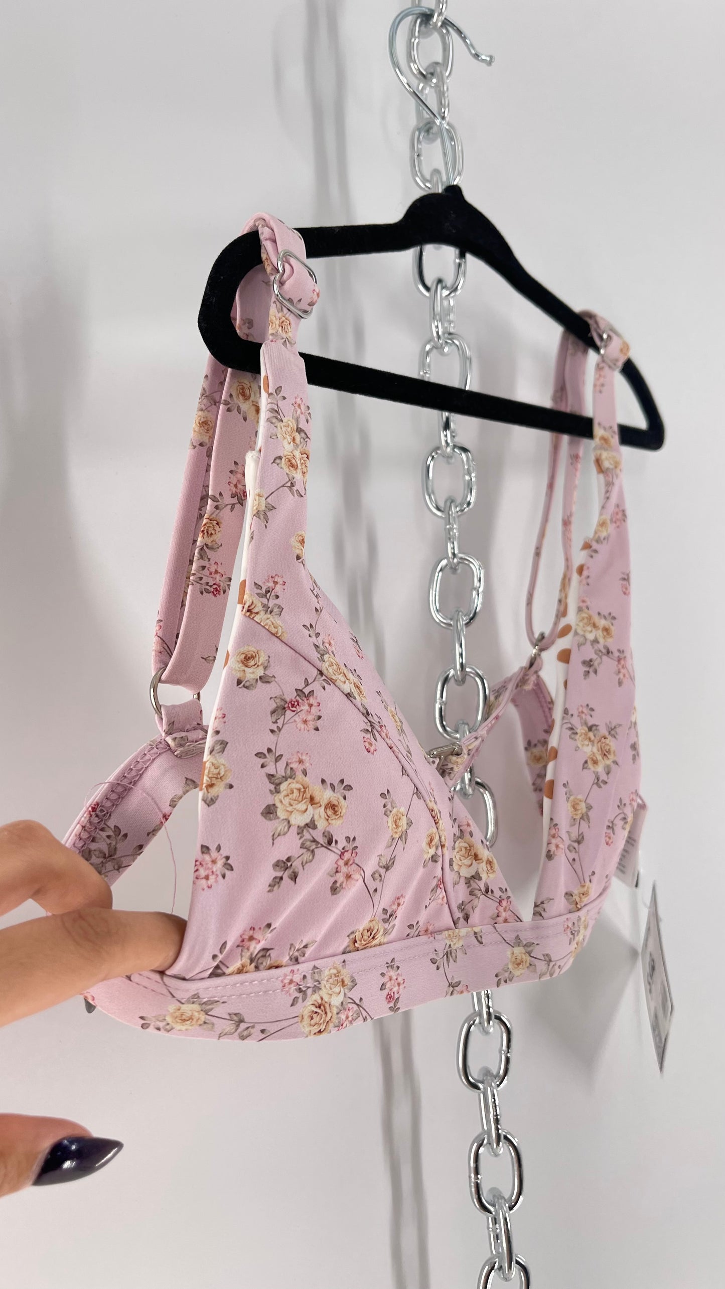 Dippin Daisy’s Blush Dainty Florals Triangle 2Piece Swimsuit (S)