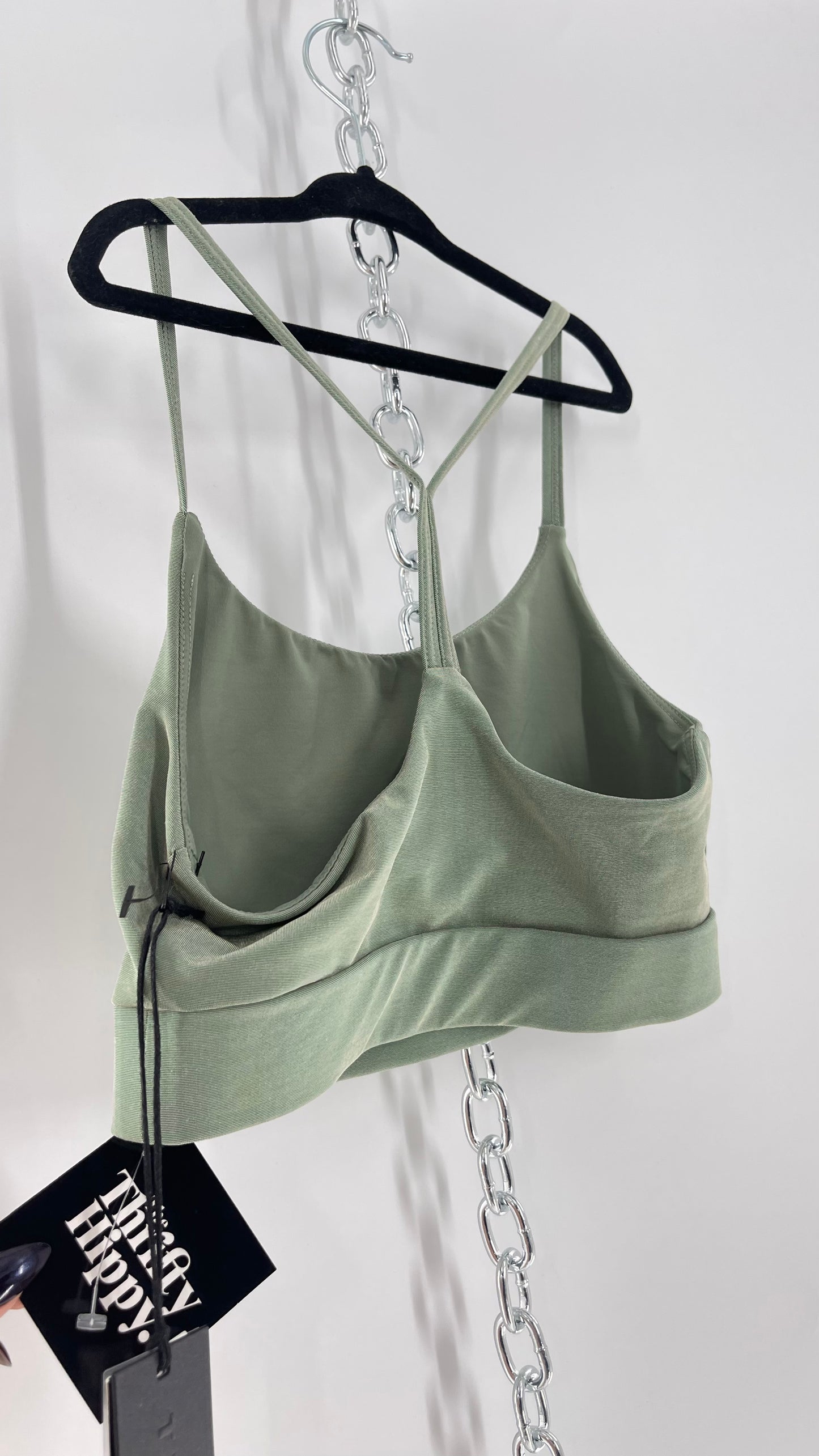 TWENTY Montreal Sage Shimmer Racer Back Sports Bra (XS)
