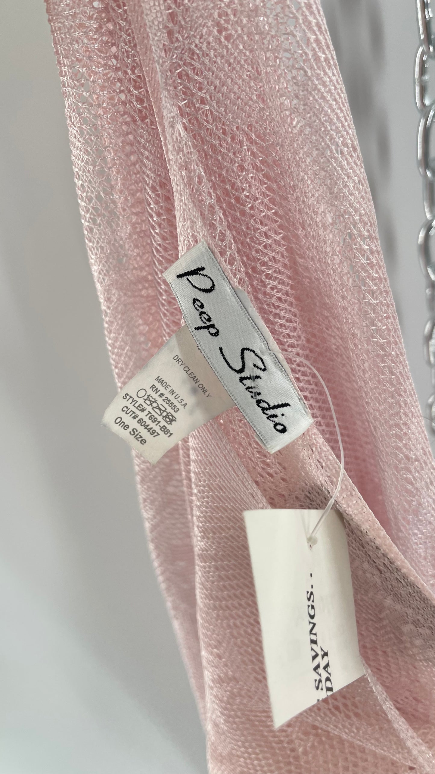 Vintage Pink Fringe Poncho (One Size)