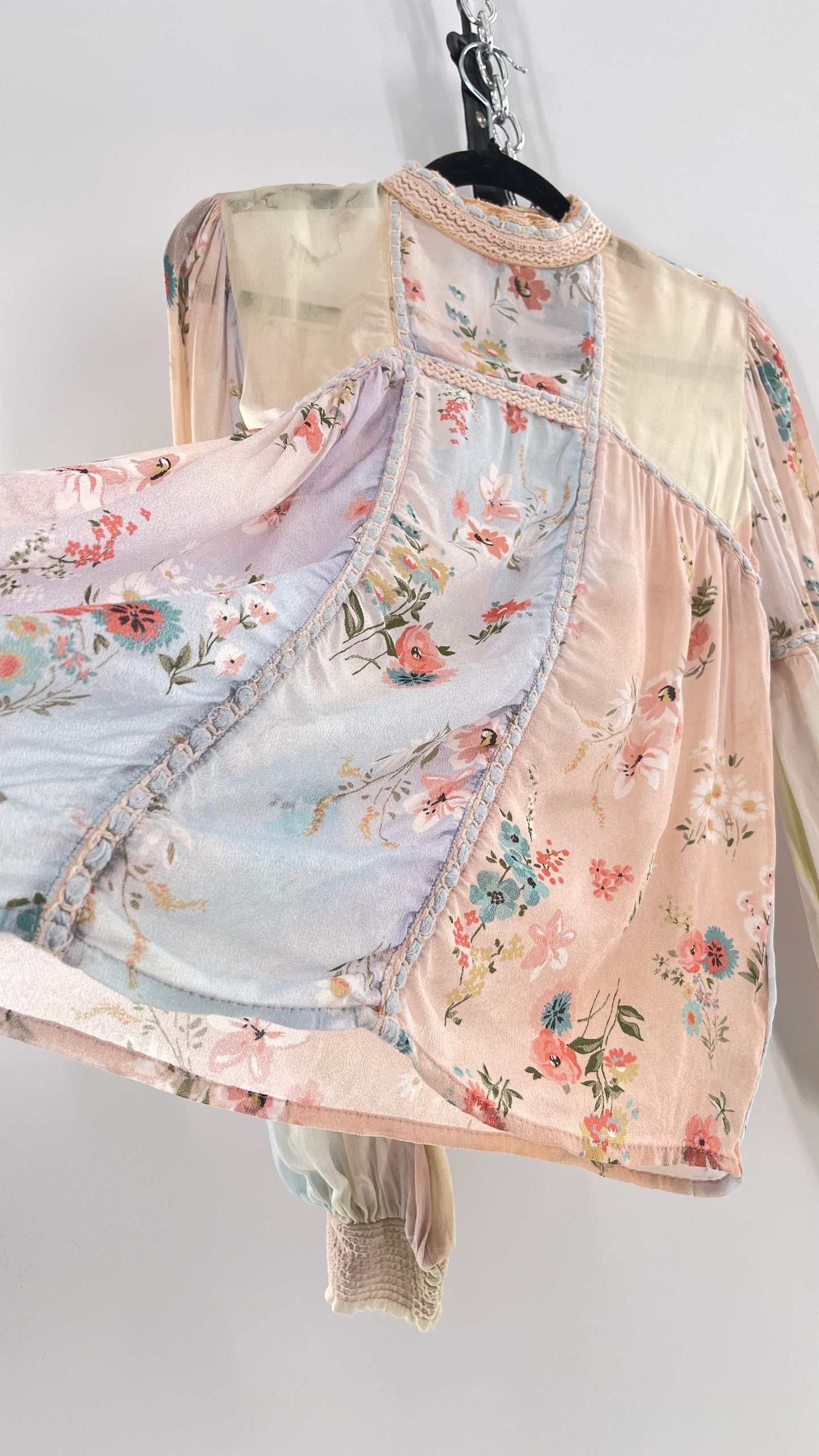 Bl^nk London Anthropologie Pastel Patchwork Blouse (Small)