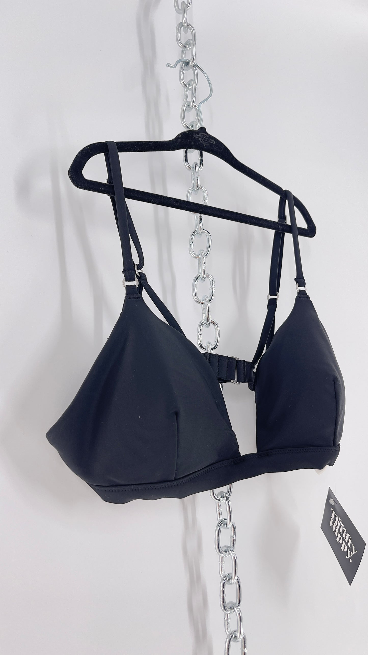 Abercrombie & Fitch Black Padded Triangle Swim Top (Medium)