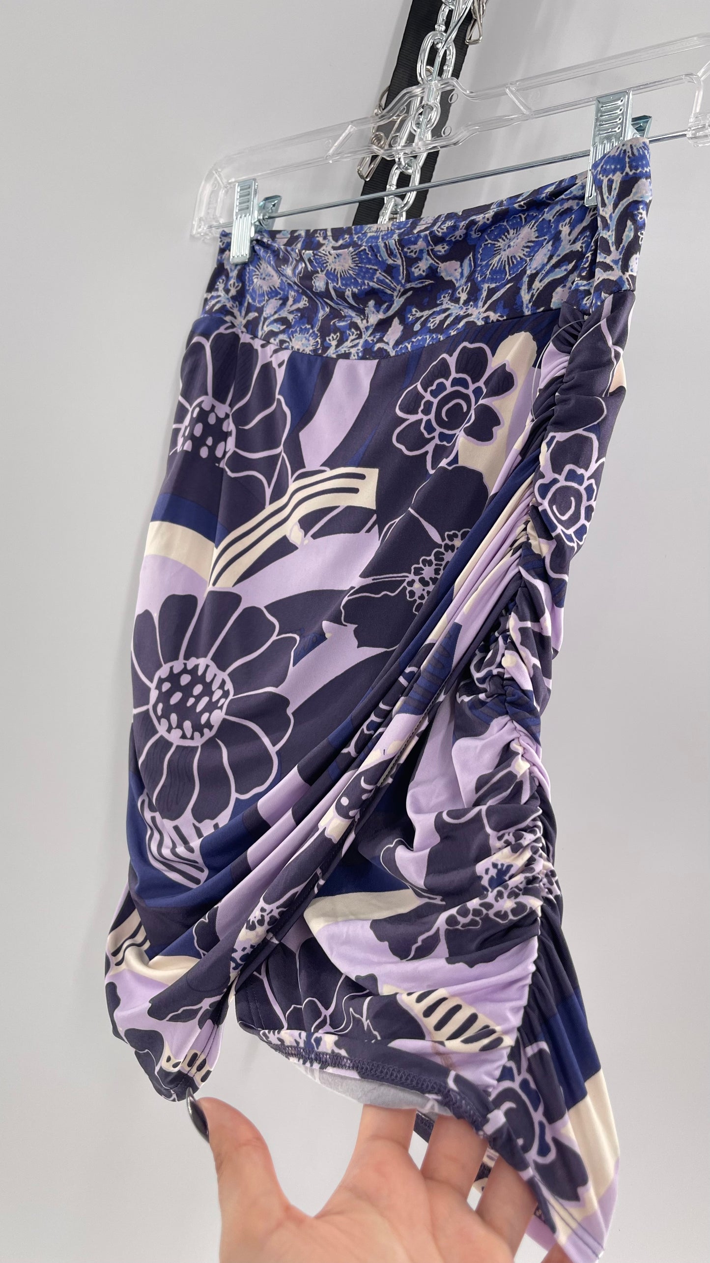 Free People Mixed Pattern Purple Skirt (XS)