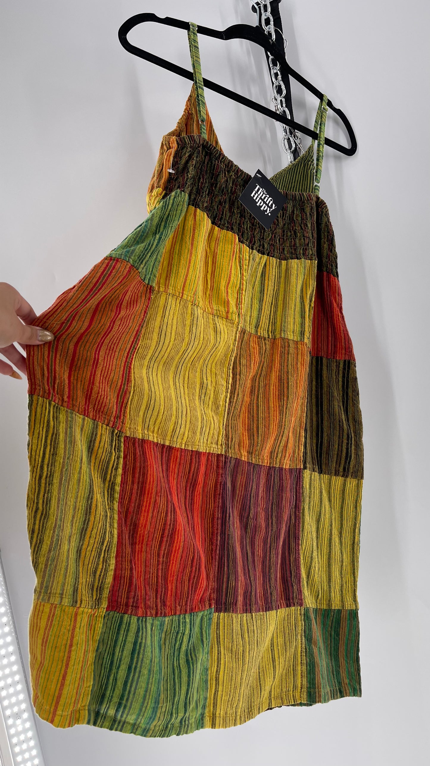 90s Jayli Hippy Rasta Patchwork Mini (XL)