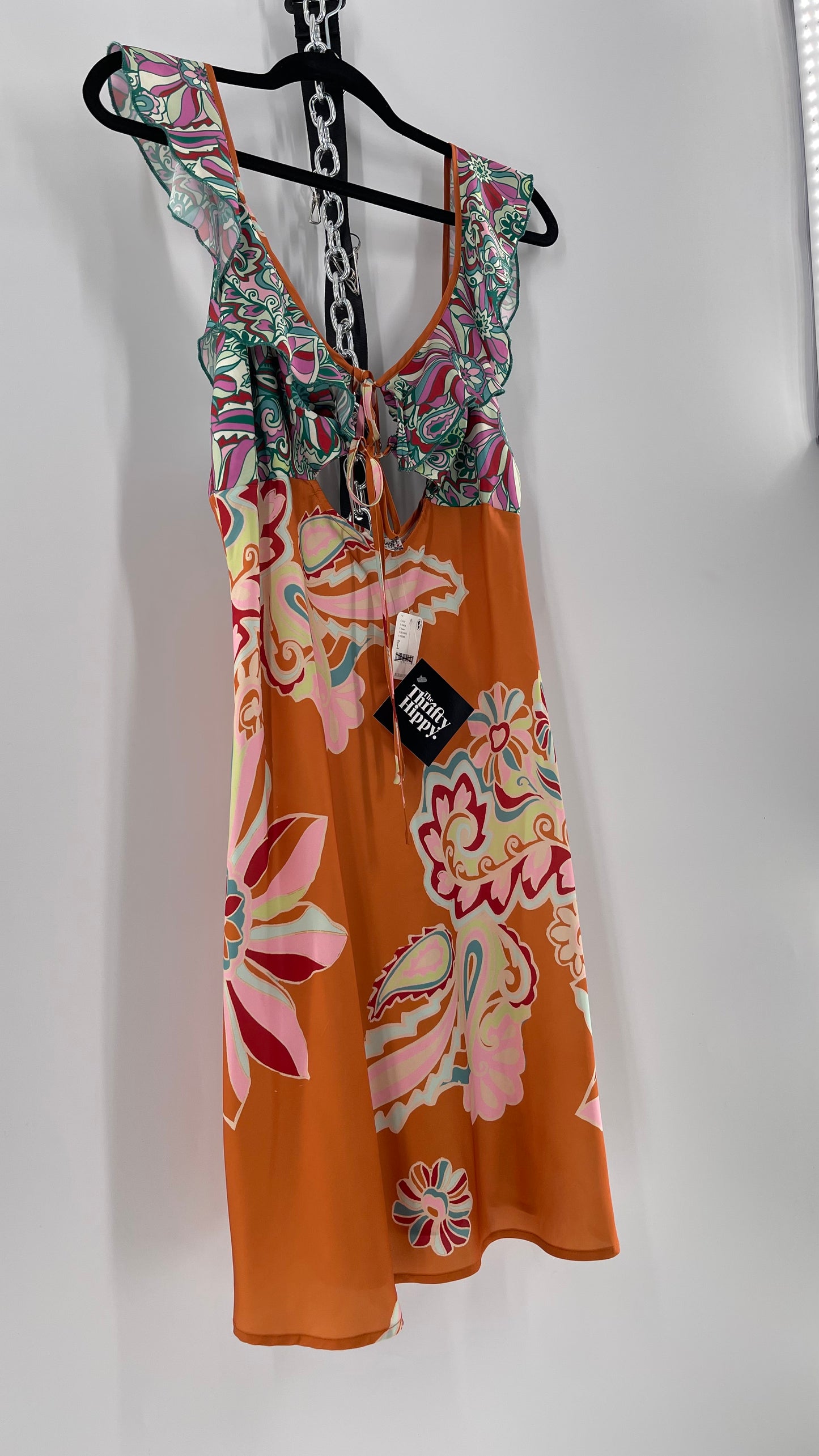 Intimately Free People Funky Patterned Slip Mini Dress (Large)