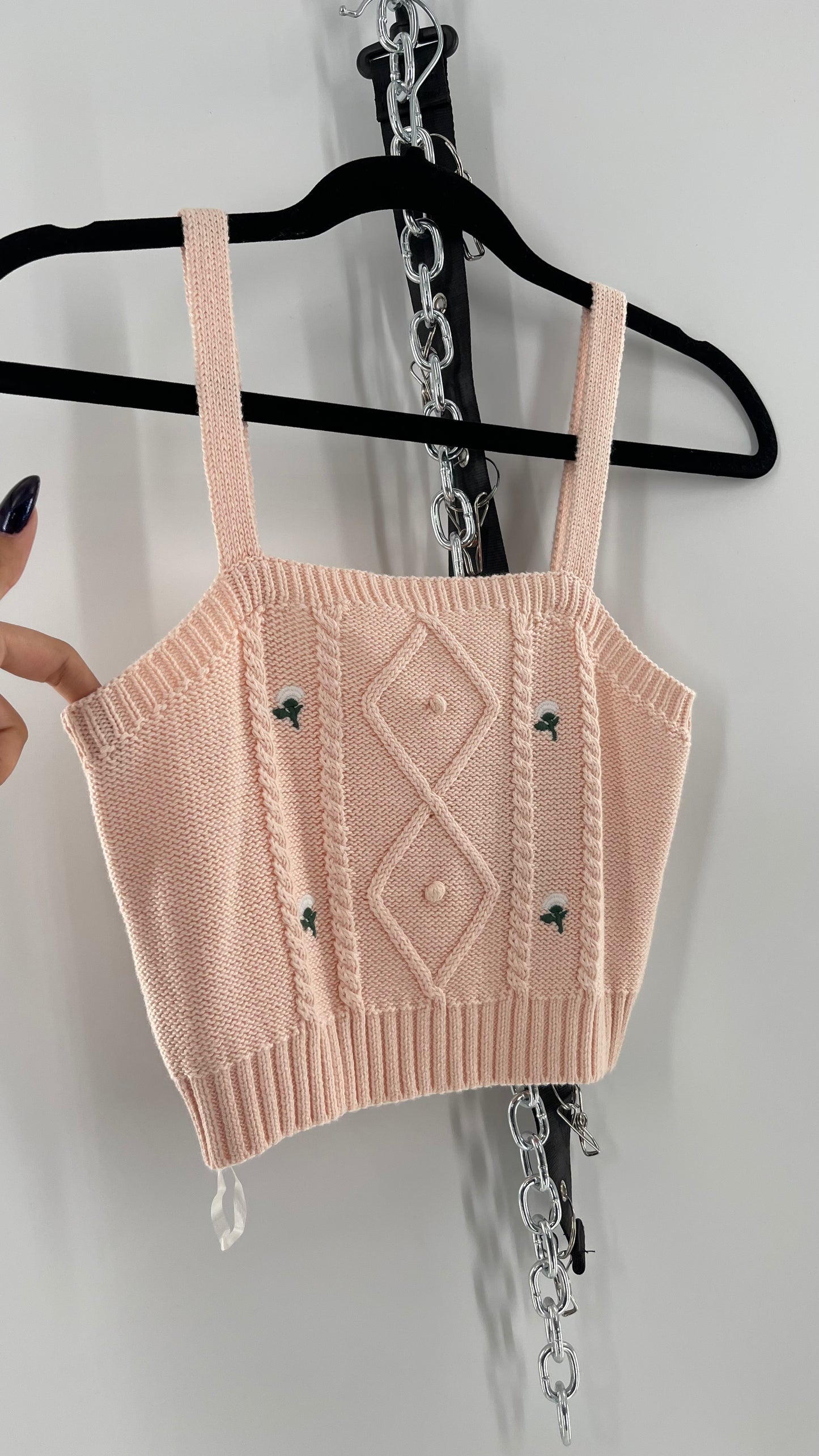 Lil Knit Cropped Cardigan and Tank Set (Small)