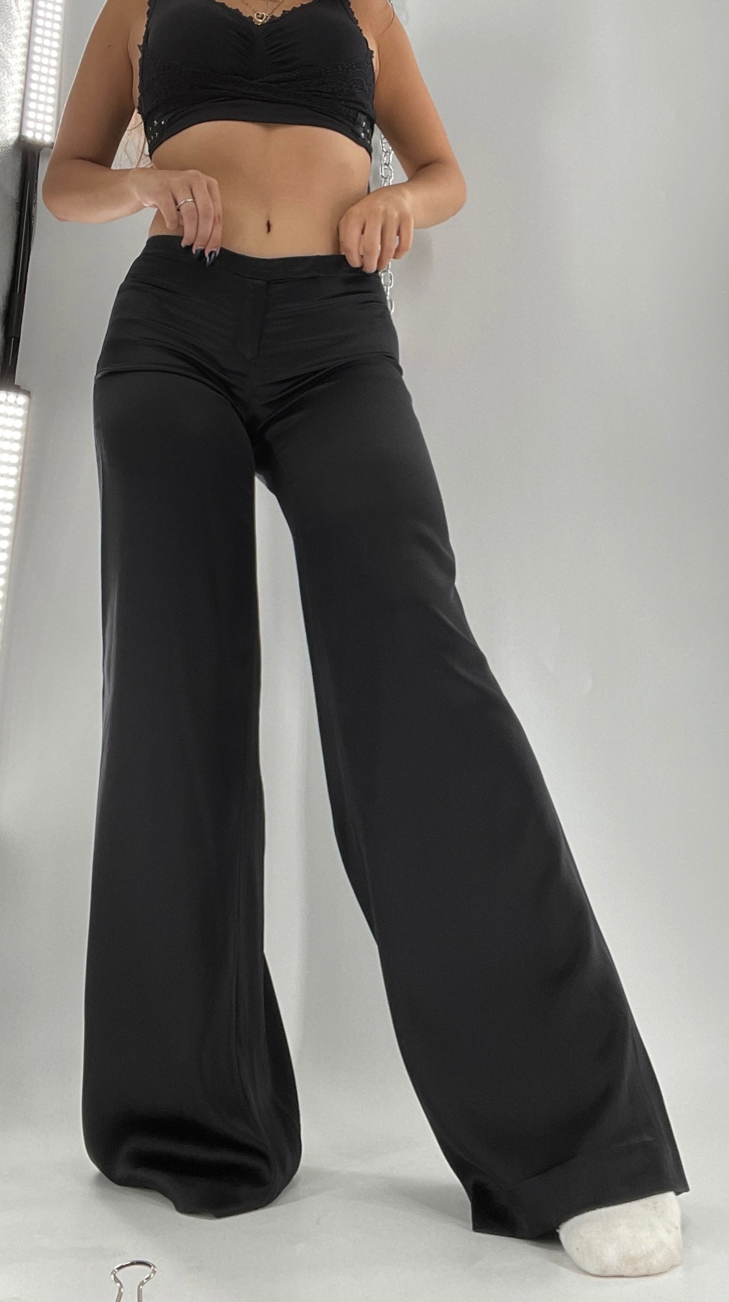 Vintage Vivienne Tam 100% Silk Low Rise Wide Legs (4)