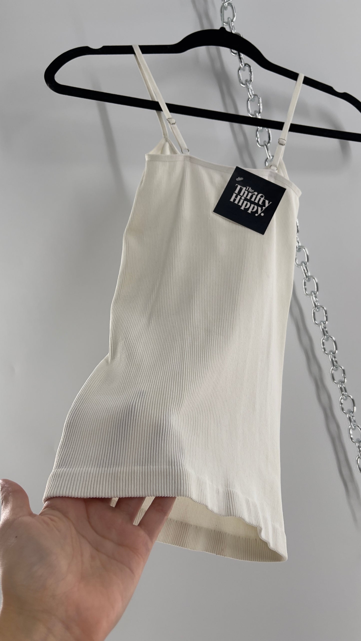Intimately Free People White Spandex Tank with Metal Keyhole Detail (XS/S)