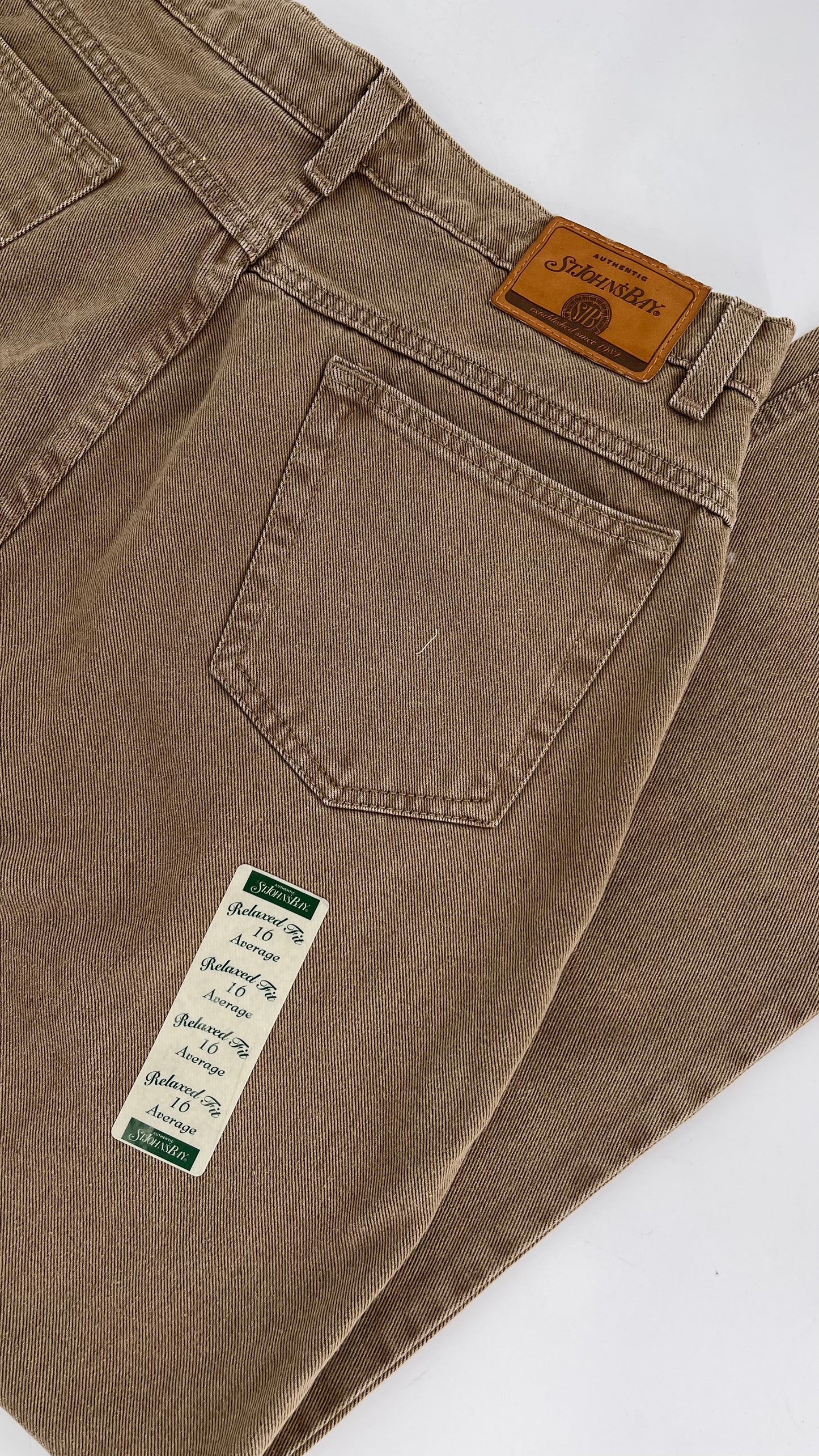 Saint Johns Bay Deadstock Vintage Jeans Brown (Size 16)
