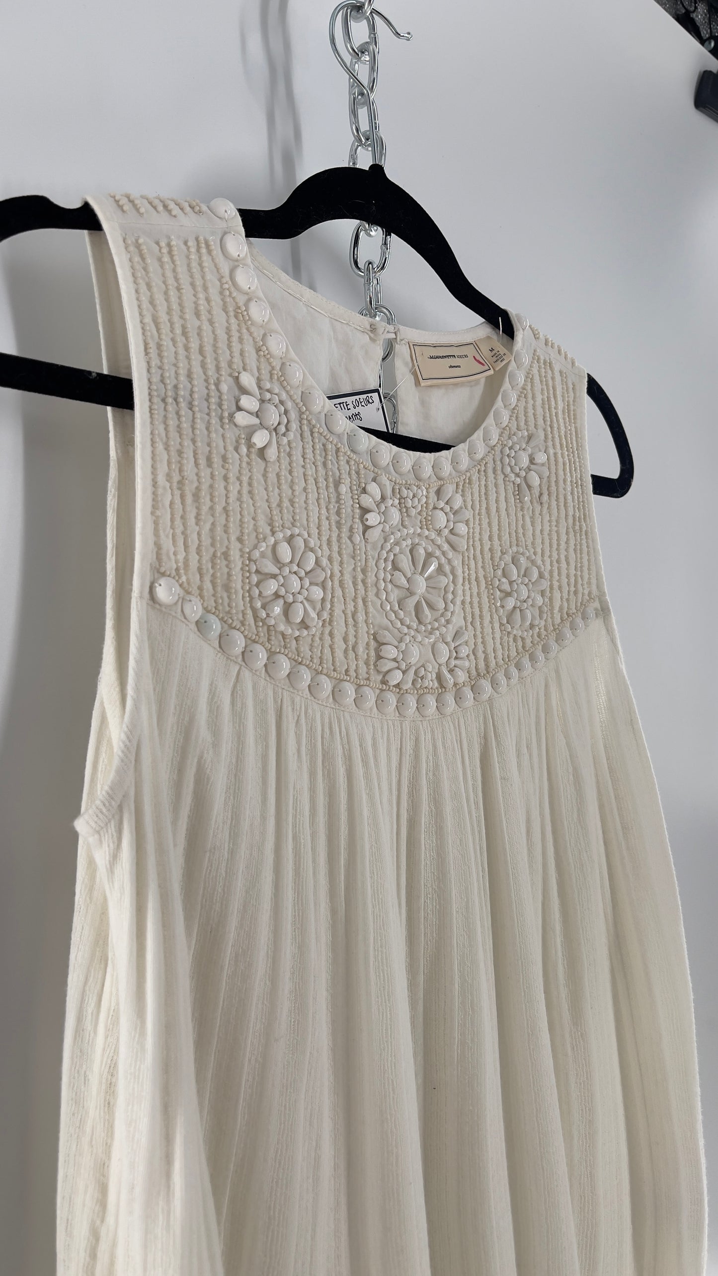 Anthropologie Moulinette Soeurs Off White Beaded Cotton Tank (Medium)