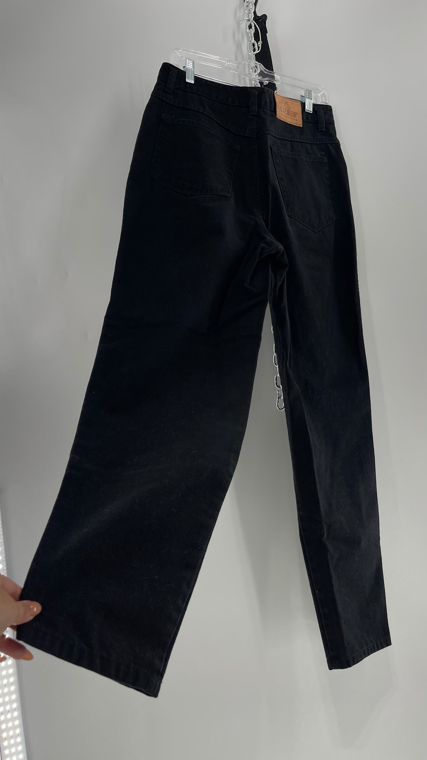 Vintage Lizwear Black Denim Straight Legs (Size 12)
