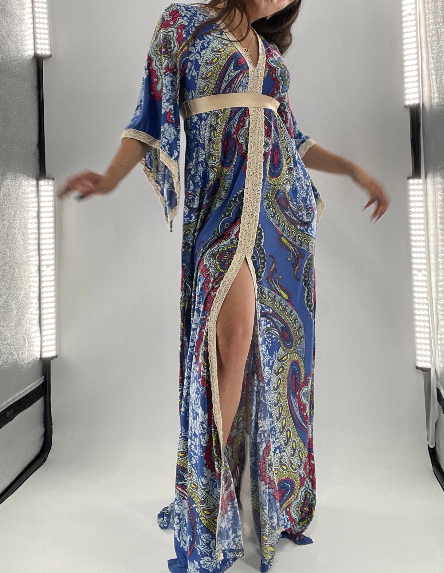 Vintage Handmade Benissimo 70s Maxi with Bell Sleeves