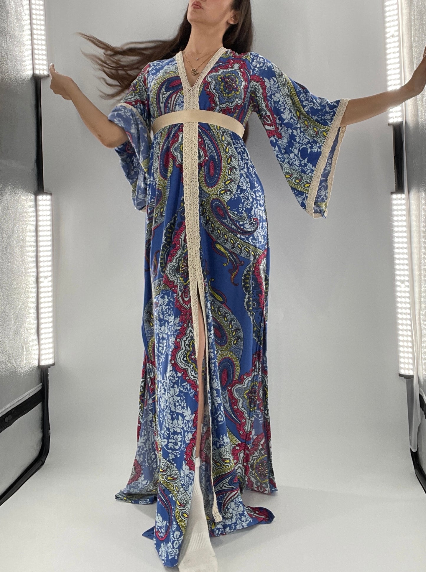 Vintage Handmade Benissimo 70s Maxi with Bell Sleeves