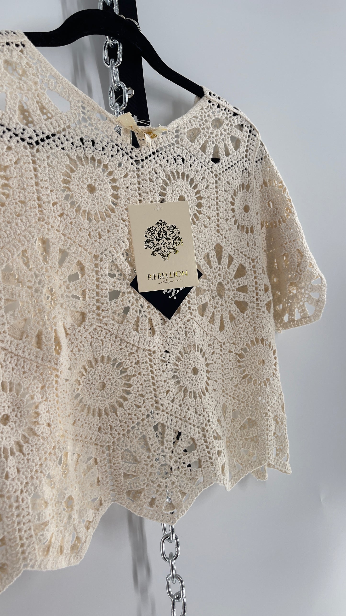 Rebellion Again Crochet Short Sleeve T (Medium)