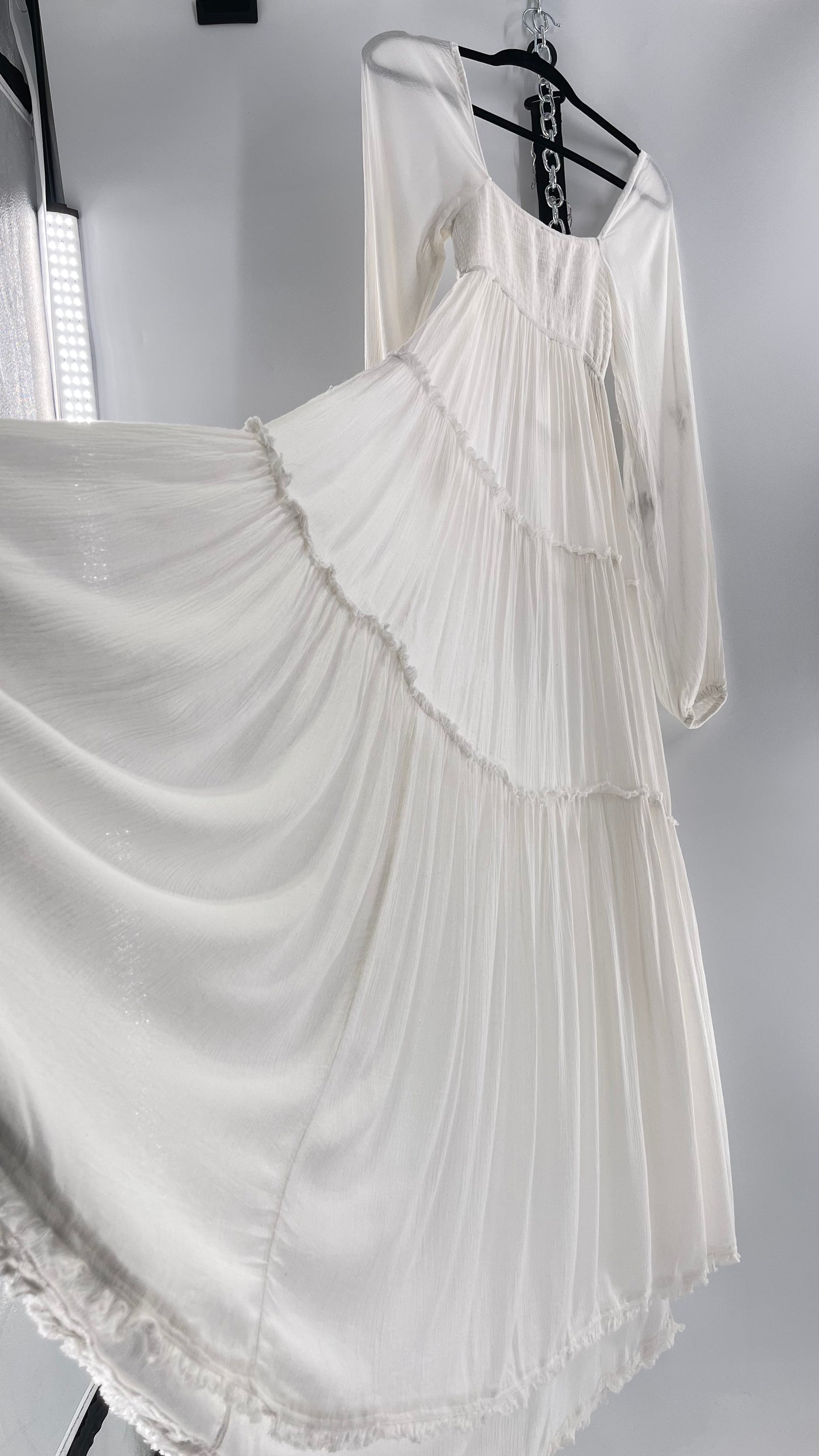 Free People Endless Summer After Dusk White Maxi (Small)