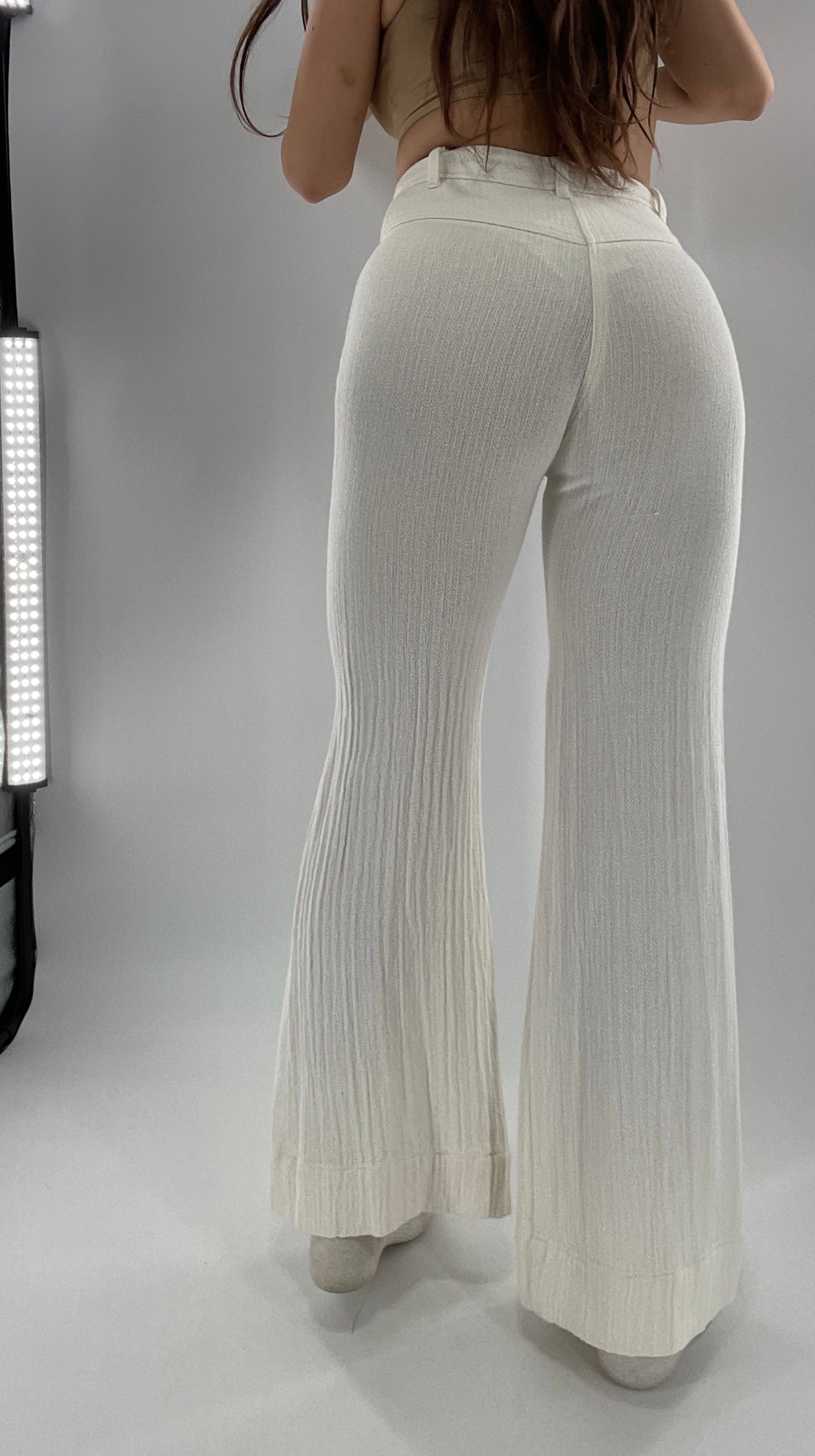Free People Off White Knit Flares (2)