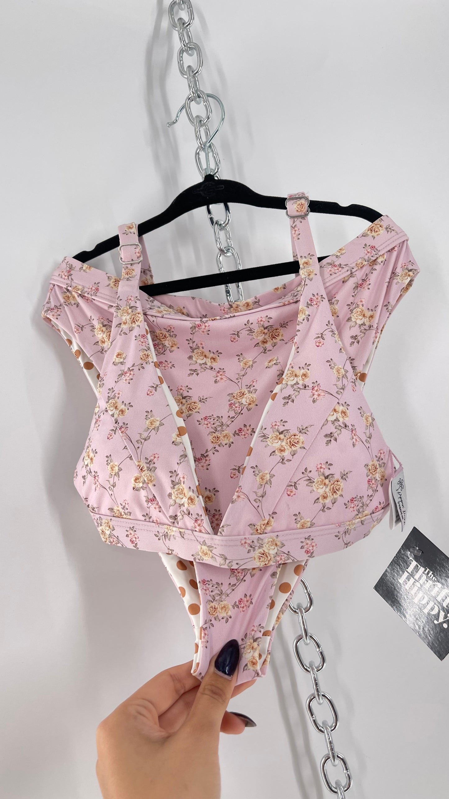 Dippin Daisy’s Blush Dainty Florals Triangle 2Piece Swimsuit (S)