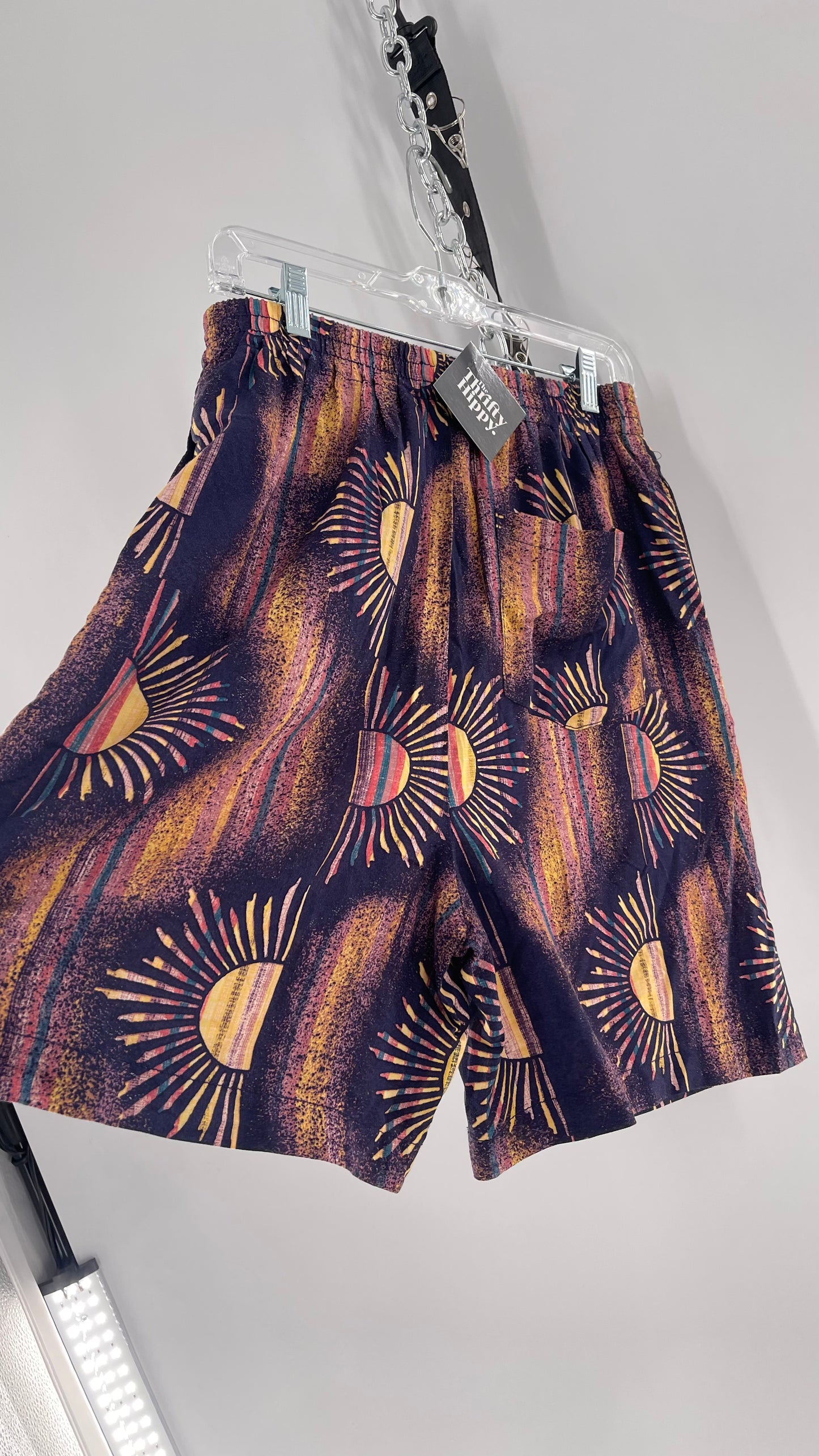 Urban Outfitters Reworked Vintage Indigo Sunsets High Waisted Shorts (Medium)