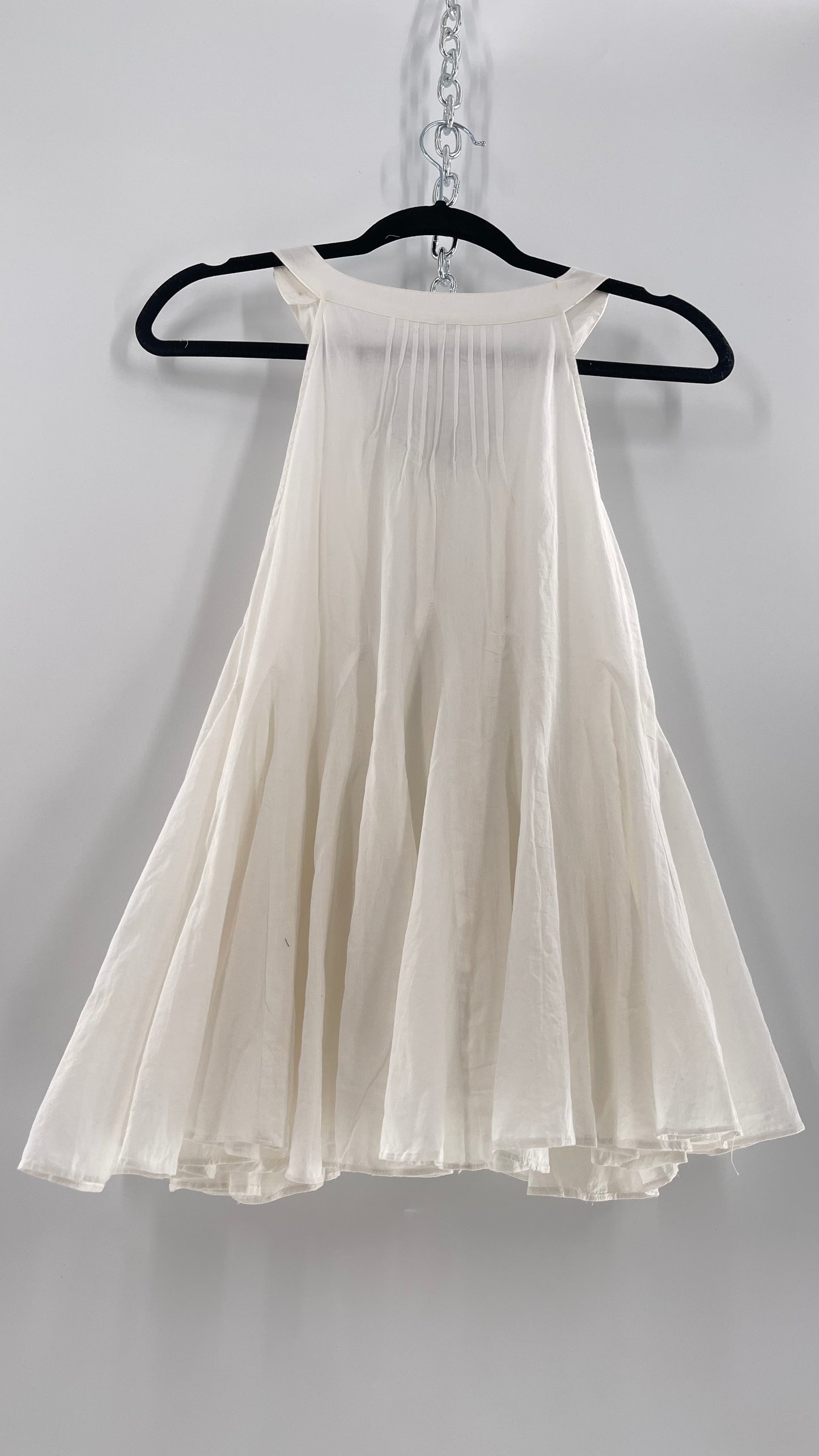 Free People White Pleated Tank (Medium)
