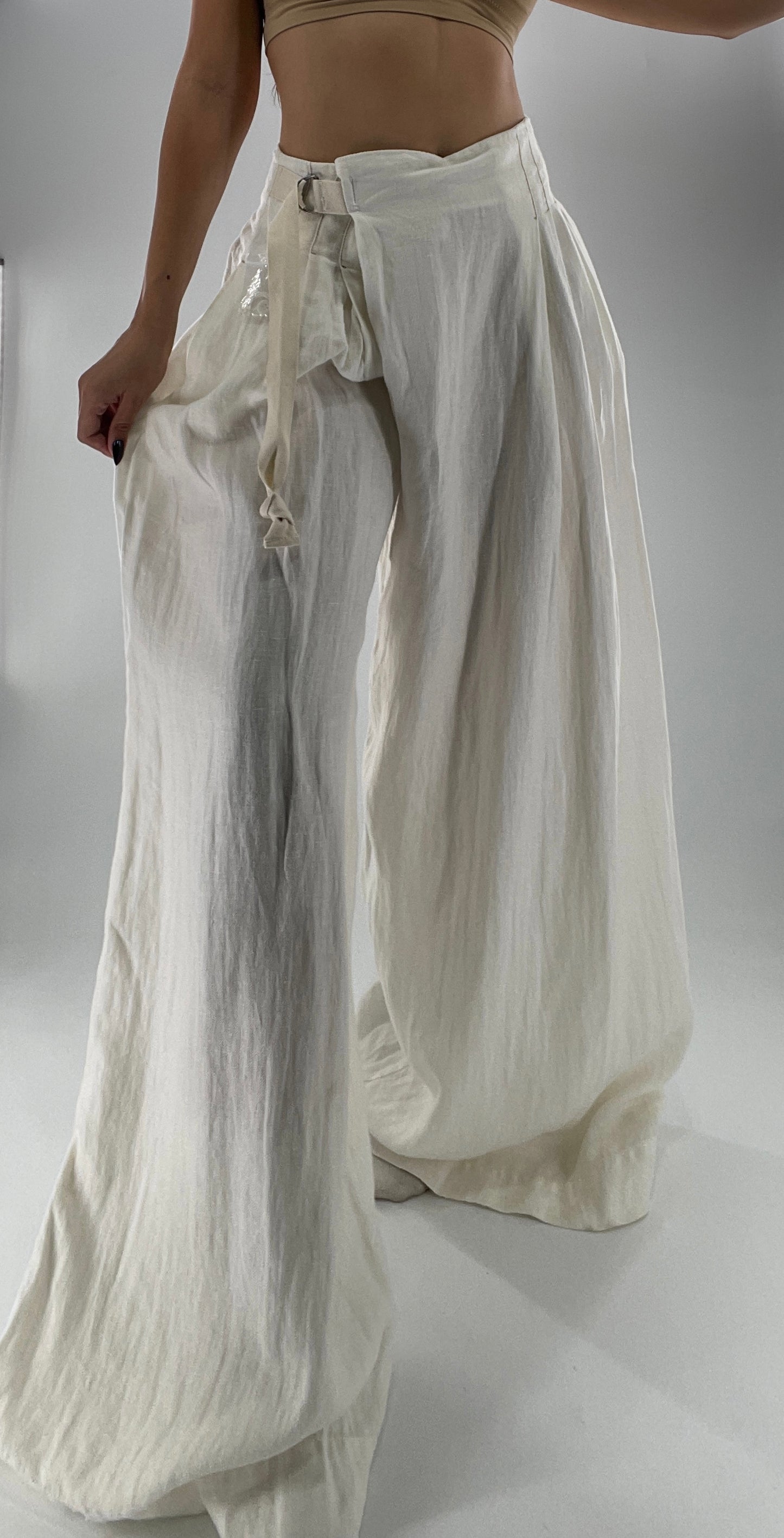 Free People Off White Pleated Trouser Wide Leg (2)