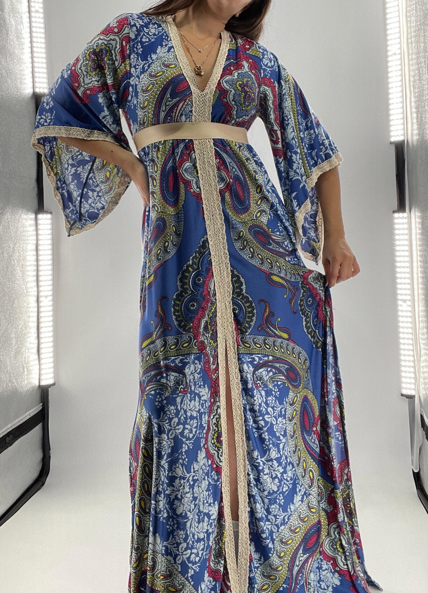 Vintage Handmade Benissimo 70s Maxi with Bell Sleeves