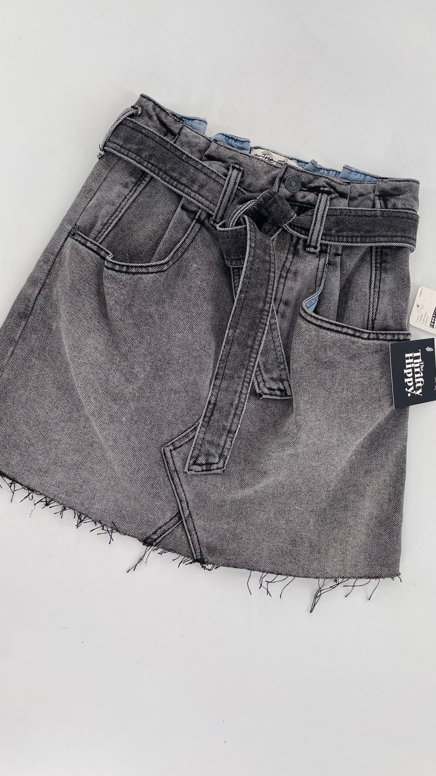 Free People Charcoal Denim Skirt (24)