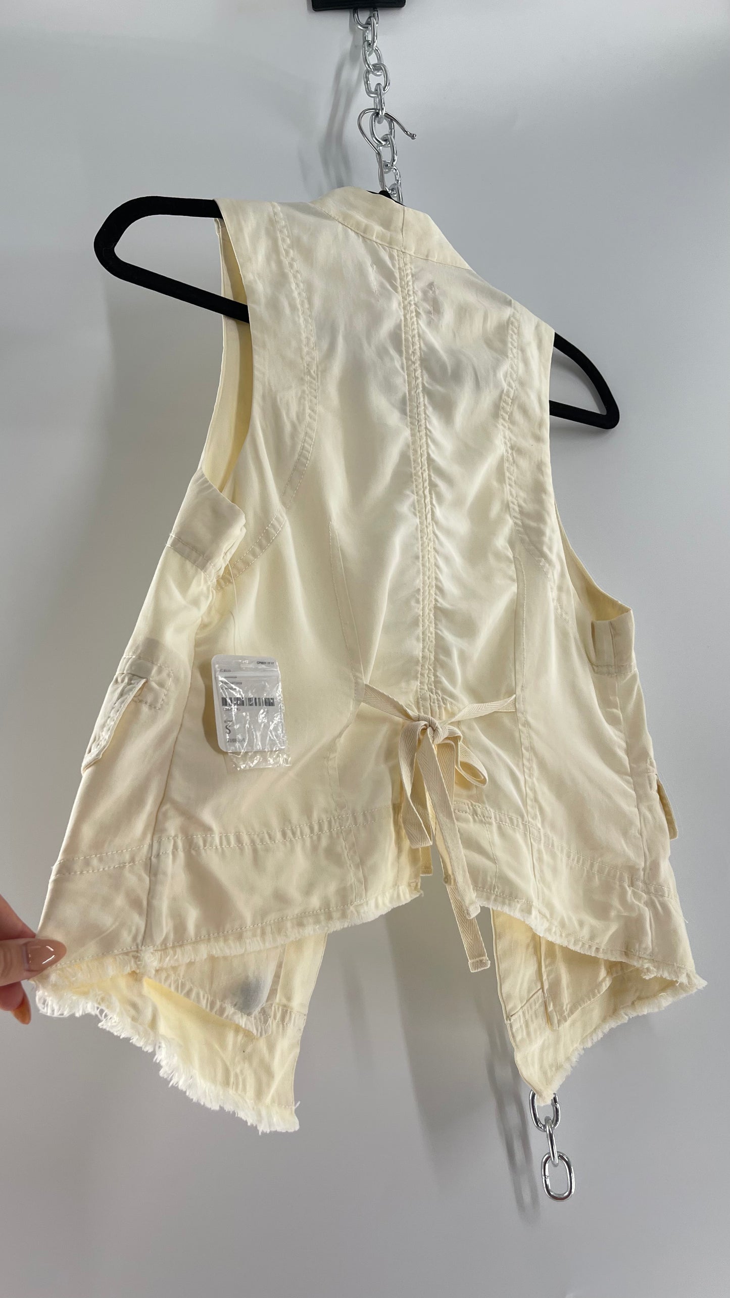Free People Off White Military Style Vest with Tags Attached (Small)