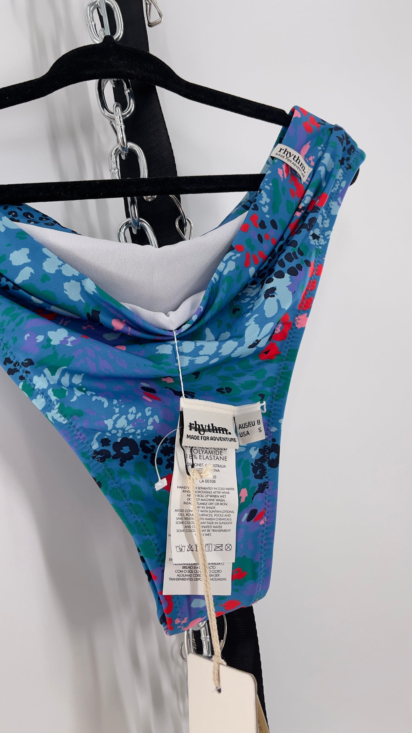 RHYTHM. Blue Mombasa Xanadu 82% Recycled Bikini Bottom (S)