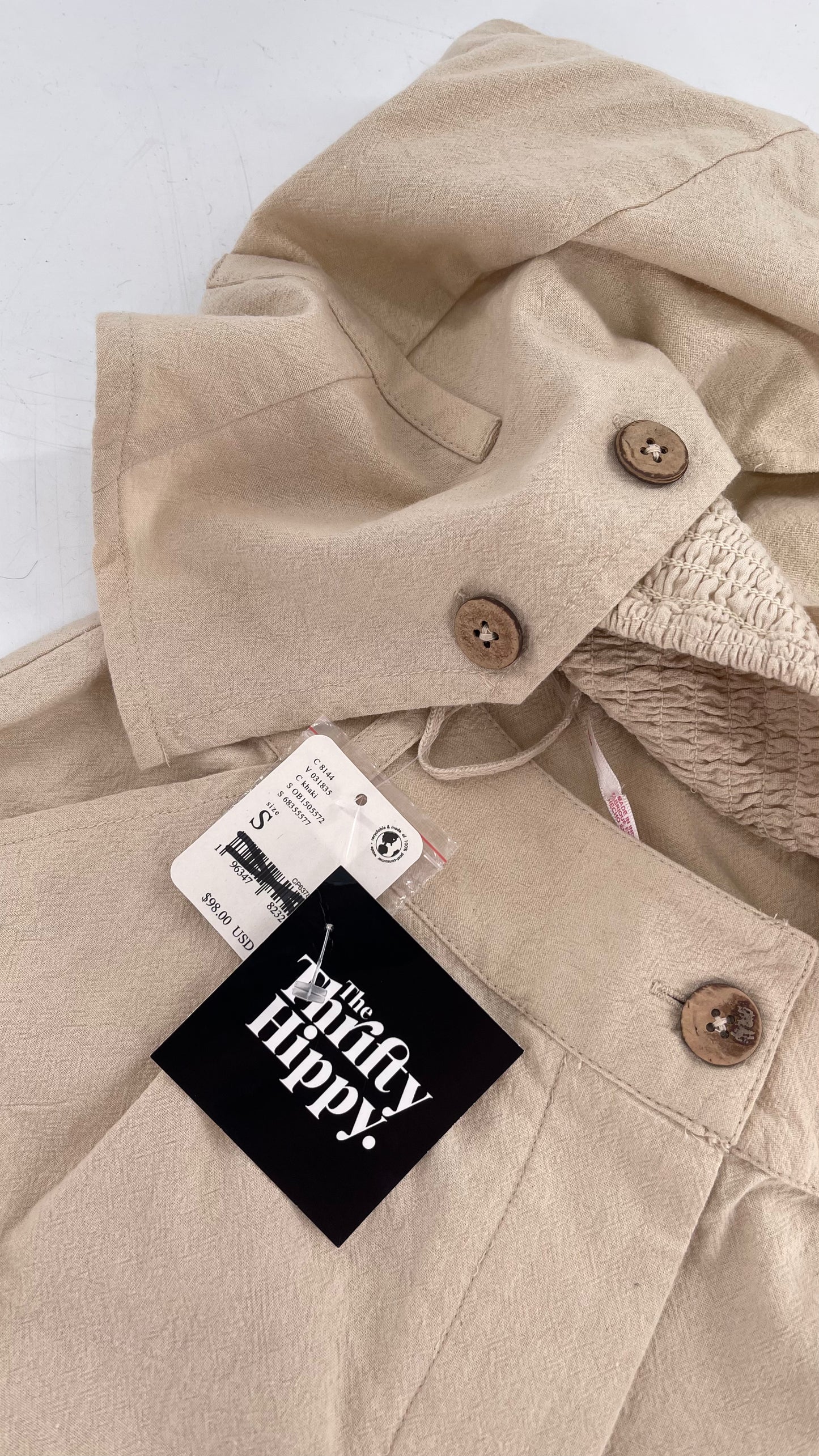 Intimately Free People Beige Vest and Shorts Set (Small)