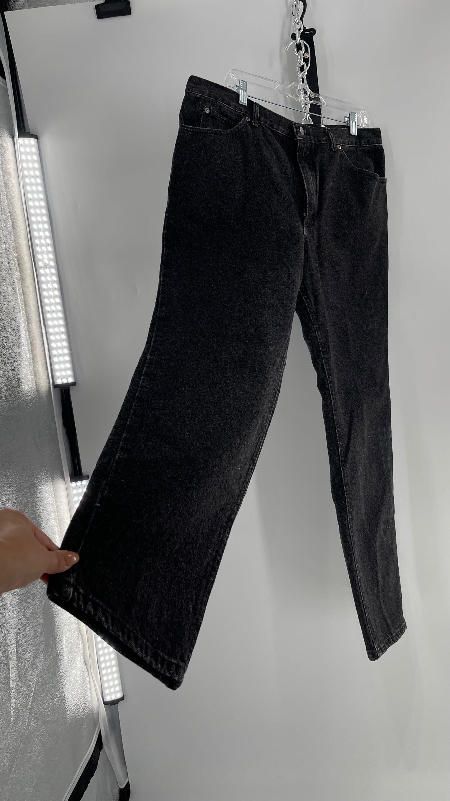 Vintage Lee Black Acid Washed Denim (38x32)