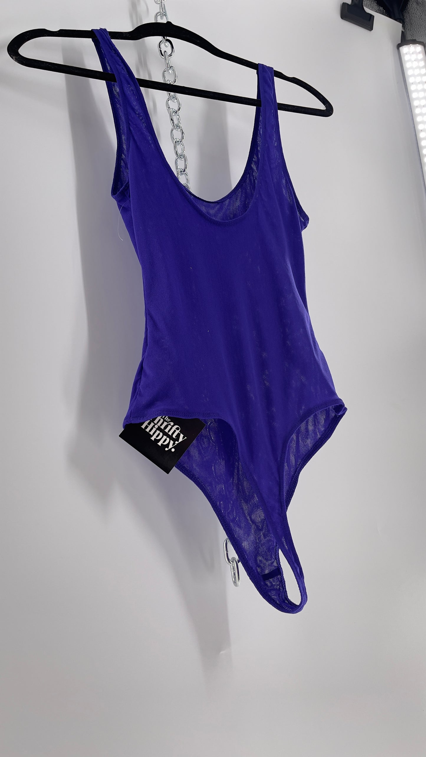 Free People Cobalt Blue Mesh Bodysuit (Small)