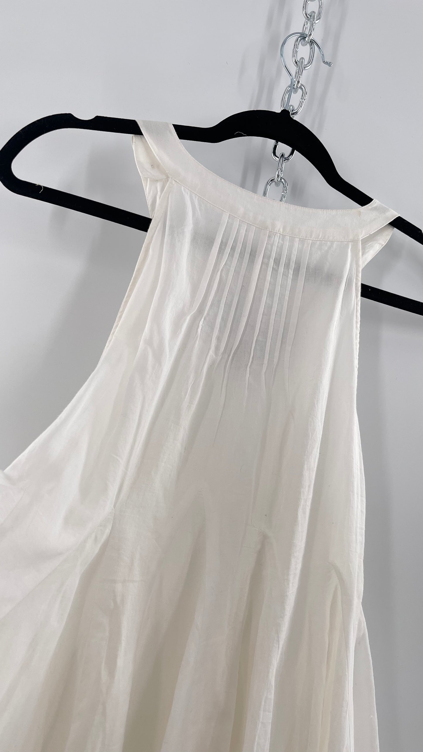 Free People White Pleated Tank (Medium)